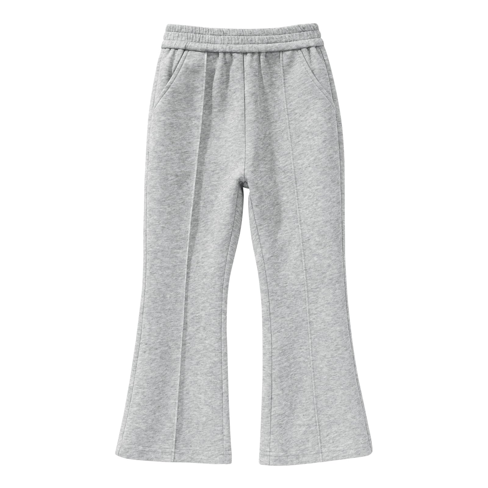 JiAmy Pantalones de deporte para niña, de invierno, de algodón, térmicos, acampanados, con bolsillos, para niños, cálidos, cómodos, para niñas de 3 a 14 años