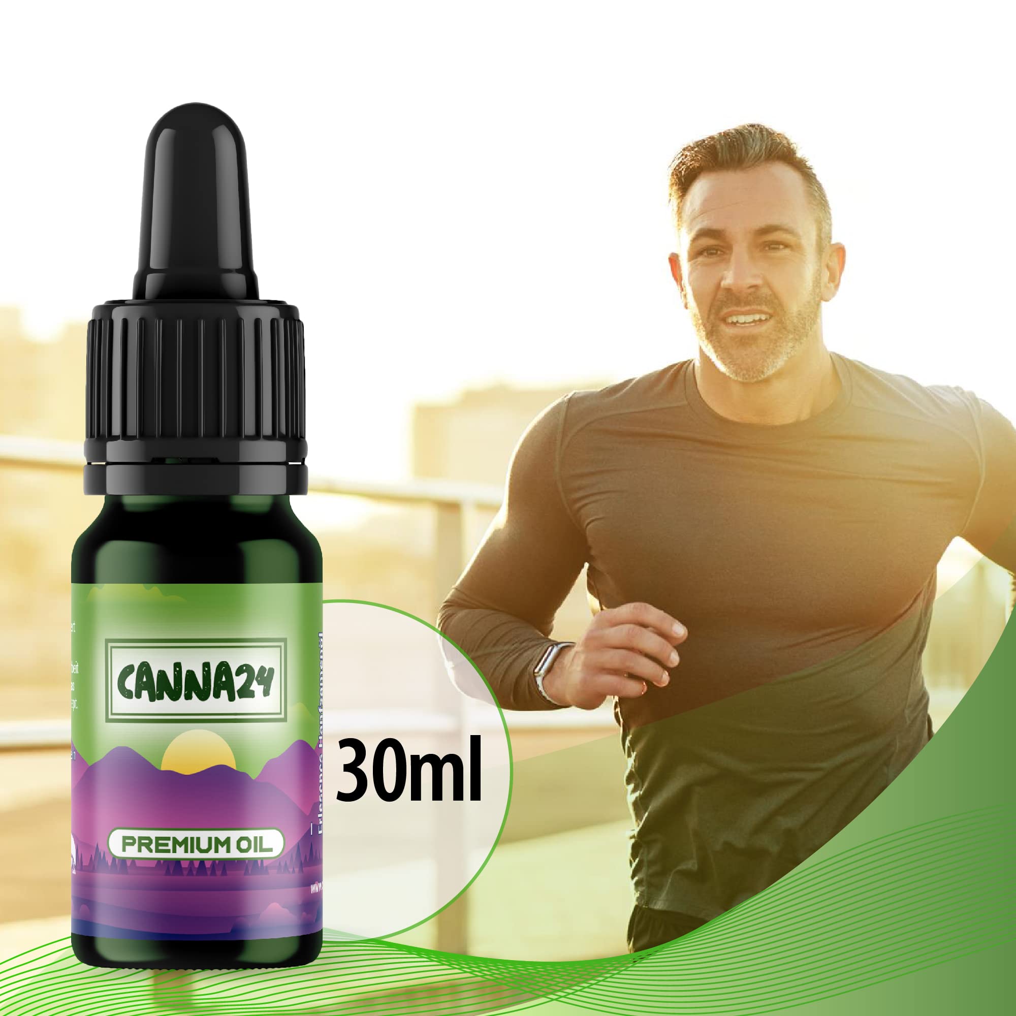 CANNA24 - Huile de graines de chanvre Vital n ° 40 avec 30 ml (750 gouttes) extra forte et à fortes doses, huile de graines de chanvre Vital, 100% naturel, gouttes de chanvre avec oméga 3-6-9