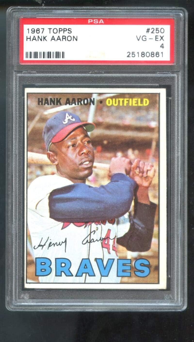 1967 Topps #250 Hank Aaron Atlanta Braves PSA VG-EX 4 Graded Baseball Card