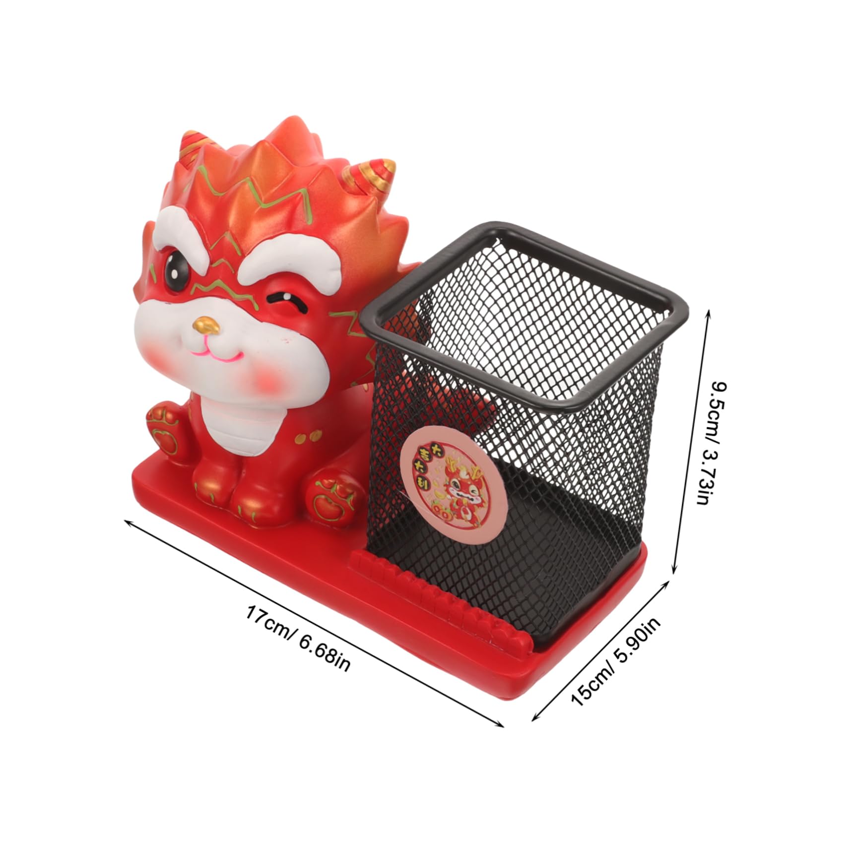 Lurrose Portapenne Drago in Resina per Ufficio e Camera da Letto, Contenitore per Pennarelli e Accessori da Scrivania, Decorazione per L'anno del Drago