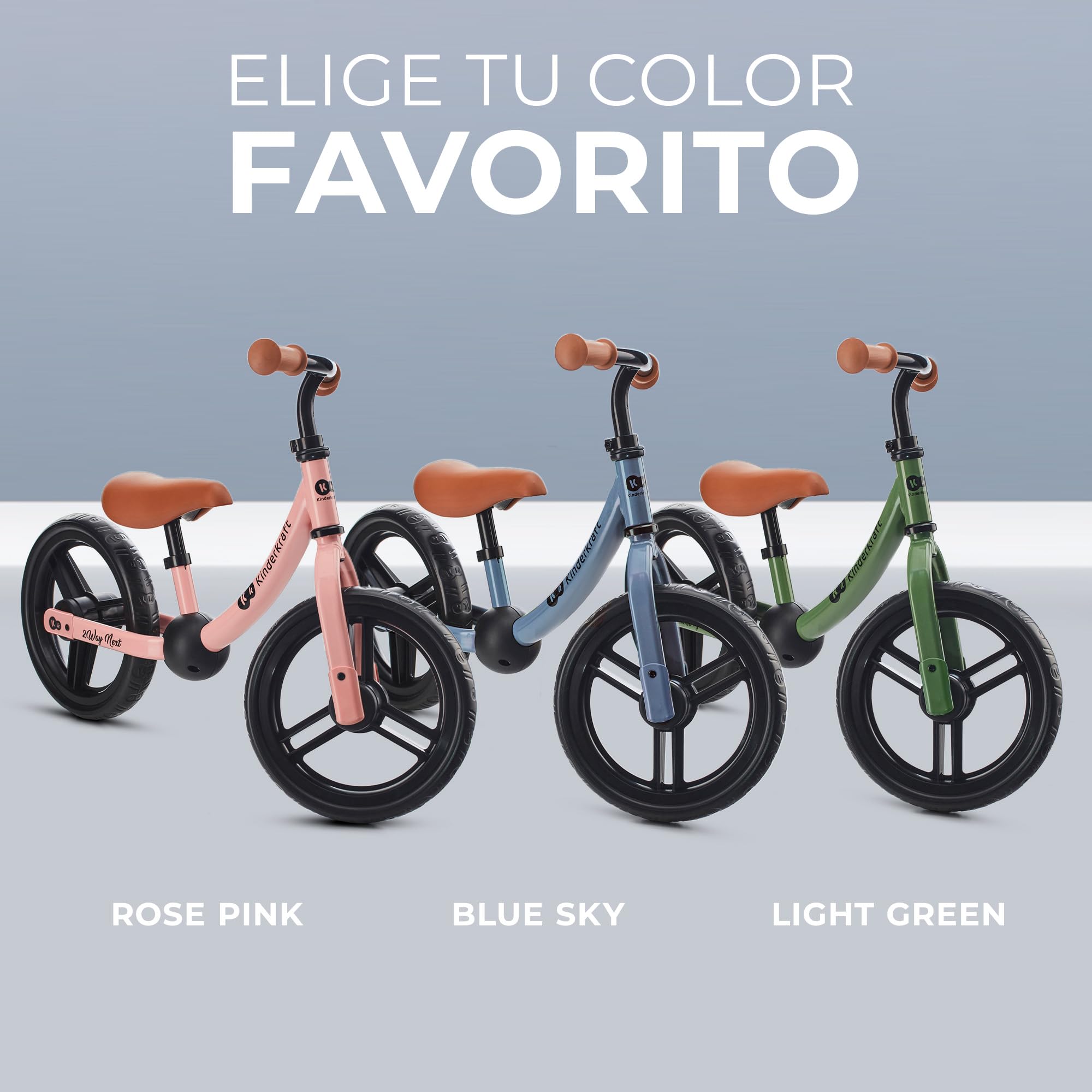 Kinderkraft, 2WAY Next Bicicleta sin Pedales, Bicicleta Infantil, Bici Bebe, Cuadro Bajo, Regulable, Sillín Blando, A Partir de 2 años hasta 35 kg, Rosa