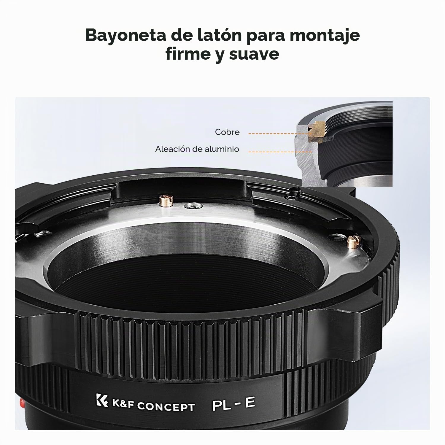 K&F CONCEPT PL-E Adaptador de Lente de Montaje, convertidor de Lente PL Compatible con Adaptador de Montaje Sony E/NEX