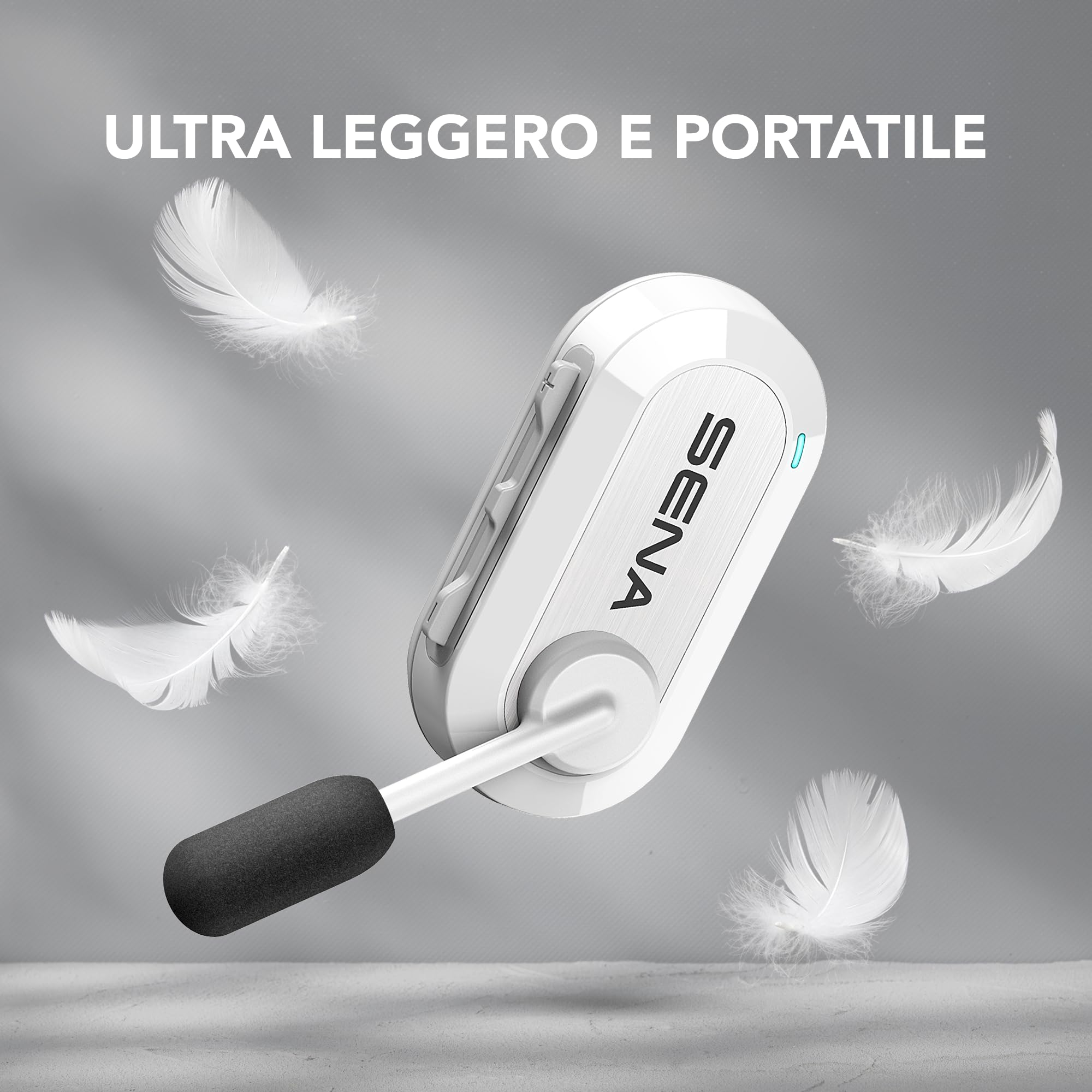 Sena BiKom 20 Sistema di Comunicazione Mesh per Ciclismo, Interfono Mesh leggero con un peso di soli 20 grammi (Bianco/Nero, Confezione Doppia)
