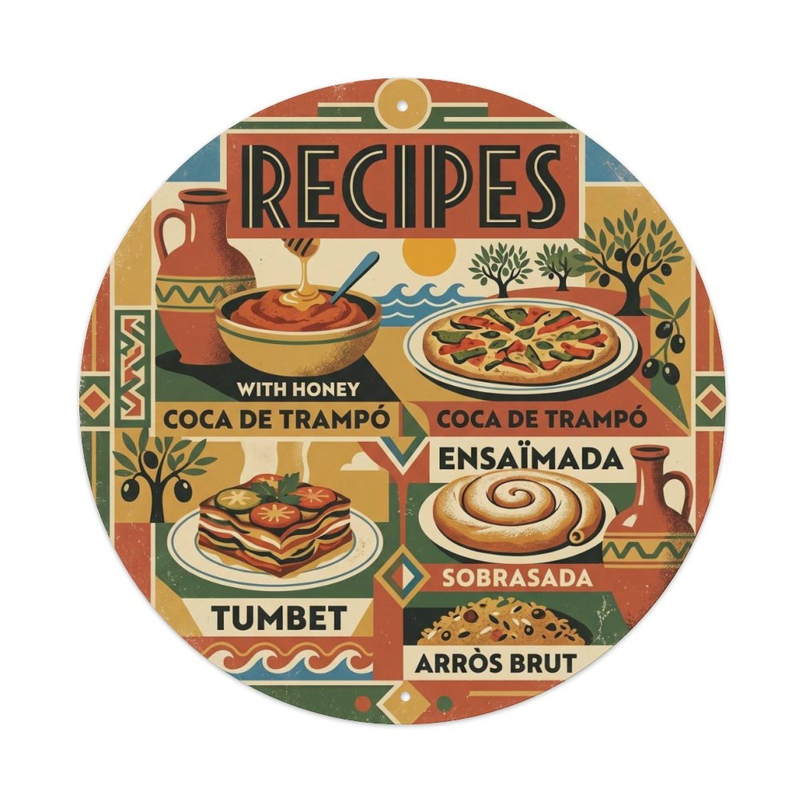 Mallorca Recipes Culinary Travel Island Market Metal Tin Sign