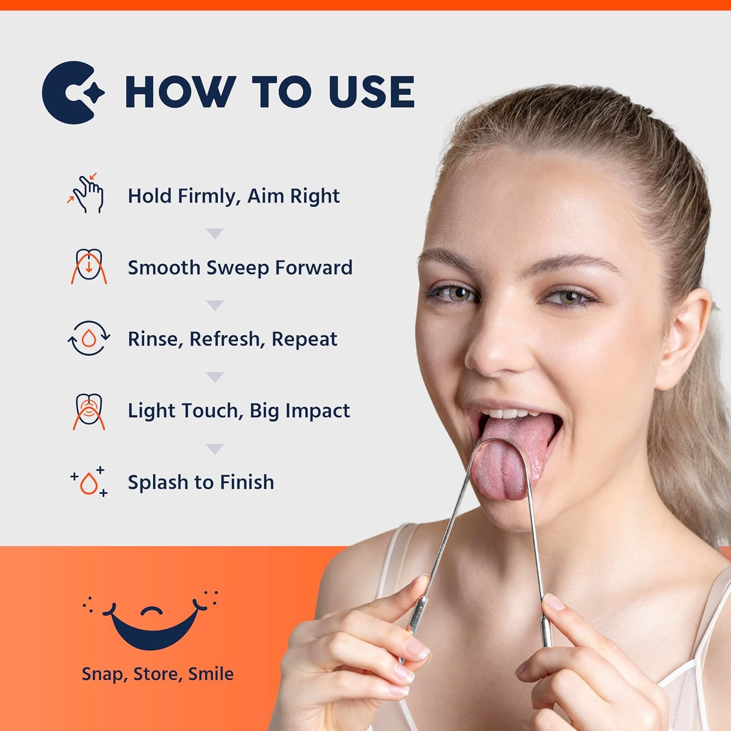 EPISKEY Tongue Scraper (1 Pack), Tongue Cleaner for Adults for Better Breath, Durable Stainless Steel Tongue Scrapers, Easy-to-Clean Tongue Scraper Cleaner Tools for Men and Women (STL_TNG_1) 2