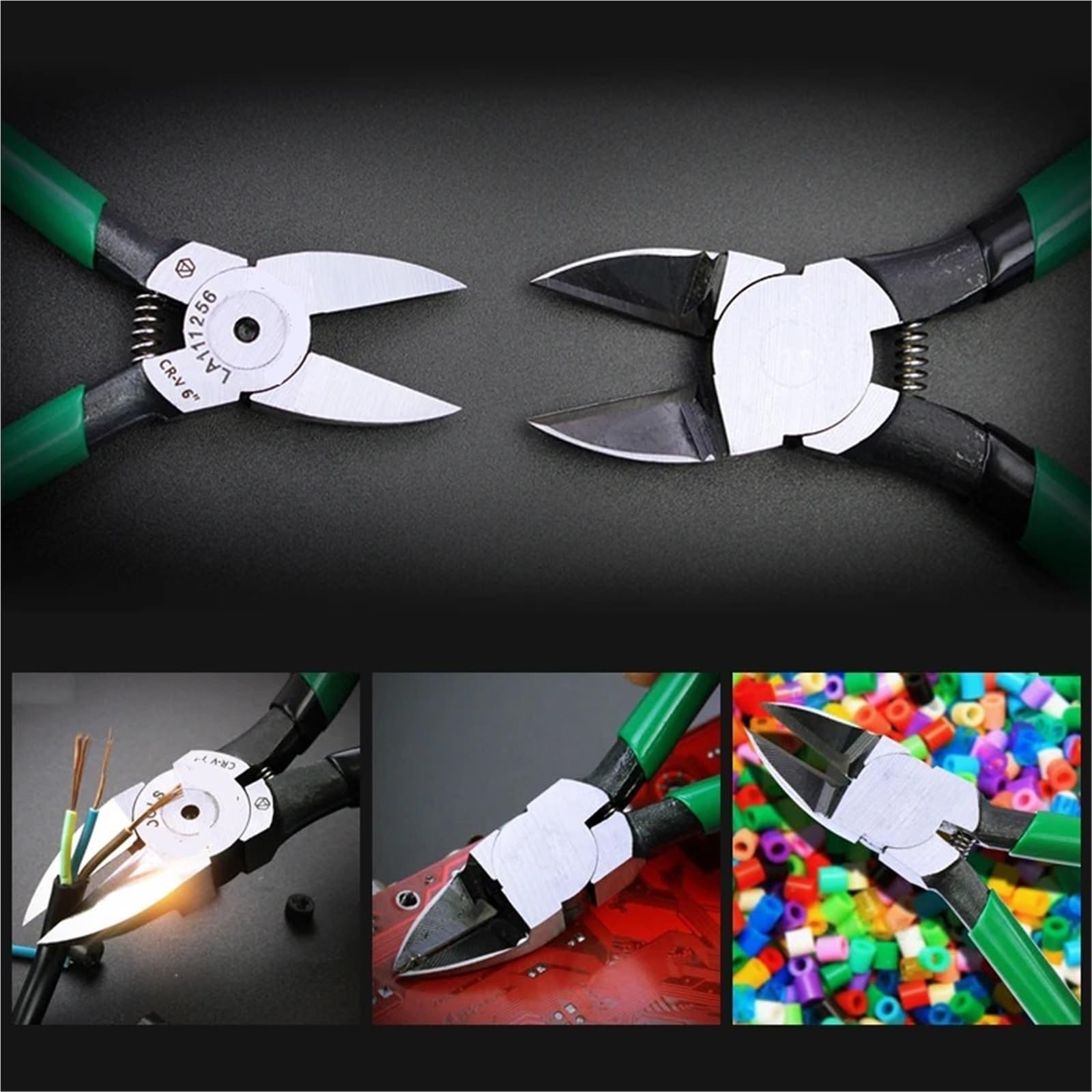 Alicates de plástico de 4,5/5/6/7 pulgadas, cortadores de cables eléctricos, alicates diagonales for joyería, 1 unidad(4.5 inch)
