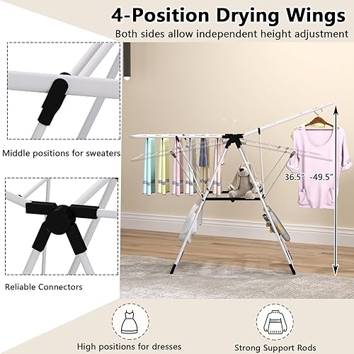 Vista 6 de Tangkula tendedero para secar ropa, rejilla plegable para ropa