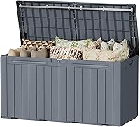 Vista 20 de Devoko Caja de almacenamiento para exteriores de 31 galones, caja de resina impermeable para terraza, con cierre y resistente a los rayos UV