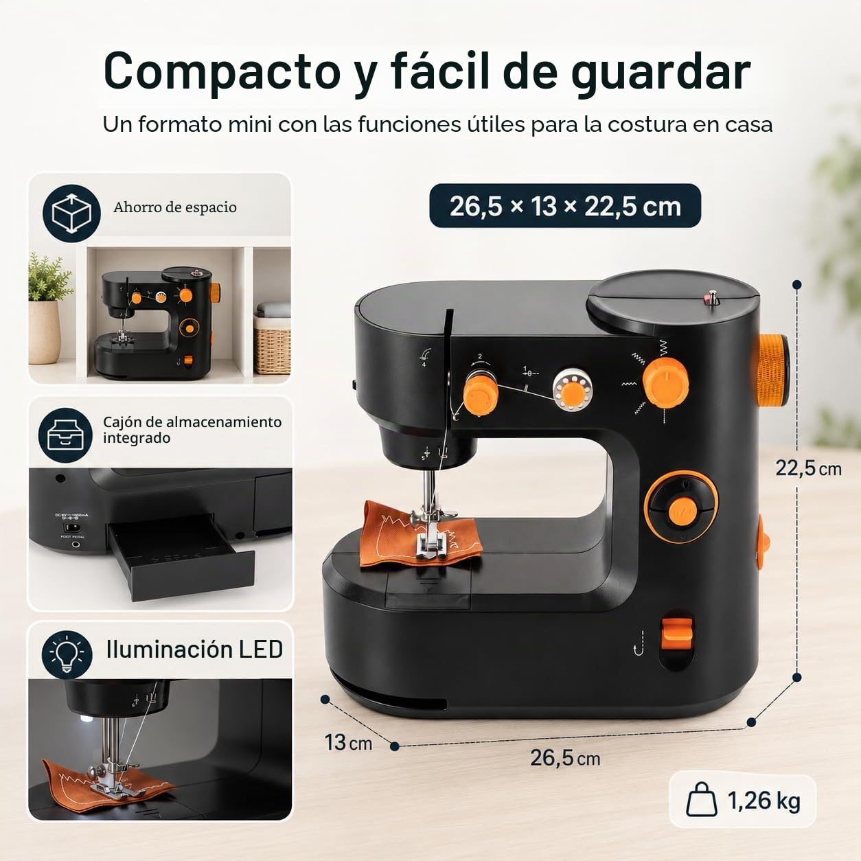 Máquinas de Coser Eléctricas Zapatero Máquina Agujas Cuero Lona Algodón Bufandas Tiendas Coser Tradicionales Sewing Portátil Mini Coser Diseño Cuidadoso