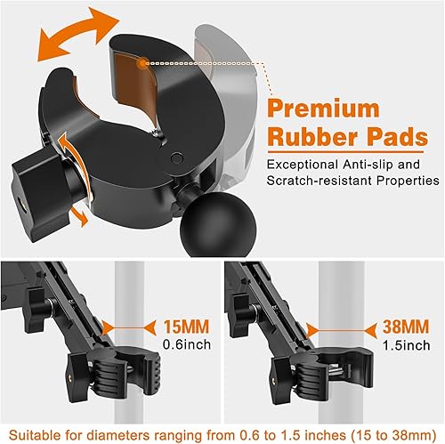 Miniatura 3 de Soporte de micrófono para iPad, soporte de tableta de rotación de 360 para micrófono con brazo de metal de 5.9 pulgadas, abrazadera Super C para