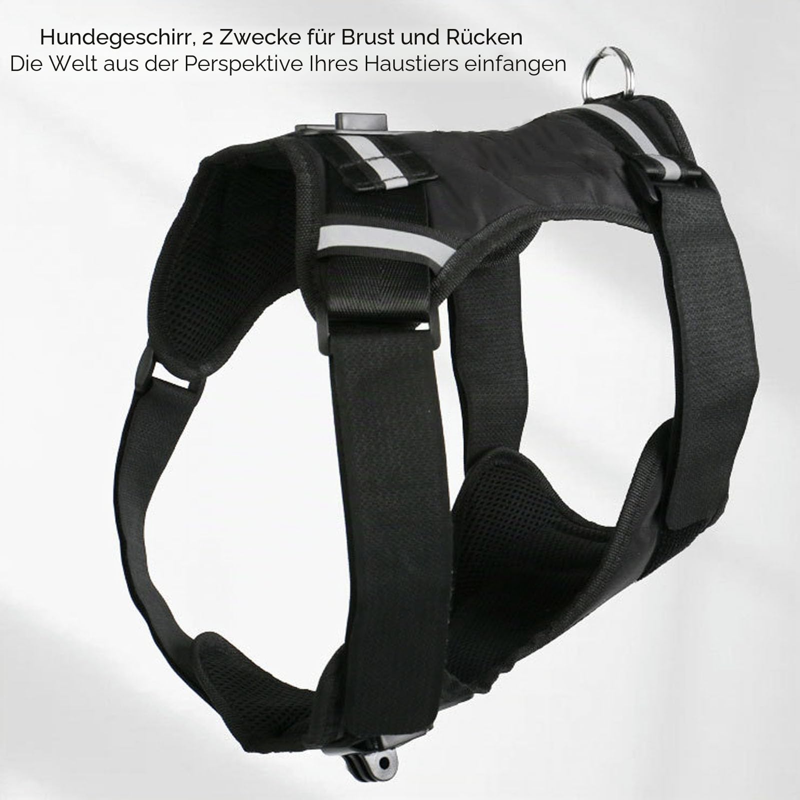 Action Camera Dog Harness Mount, Nylon Chest Back Fixation Pet Harness Camera Mount Vest for Large Medium Small Dogs