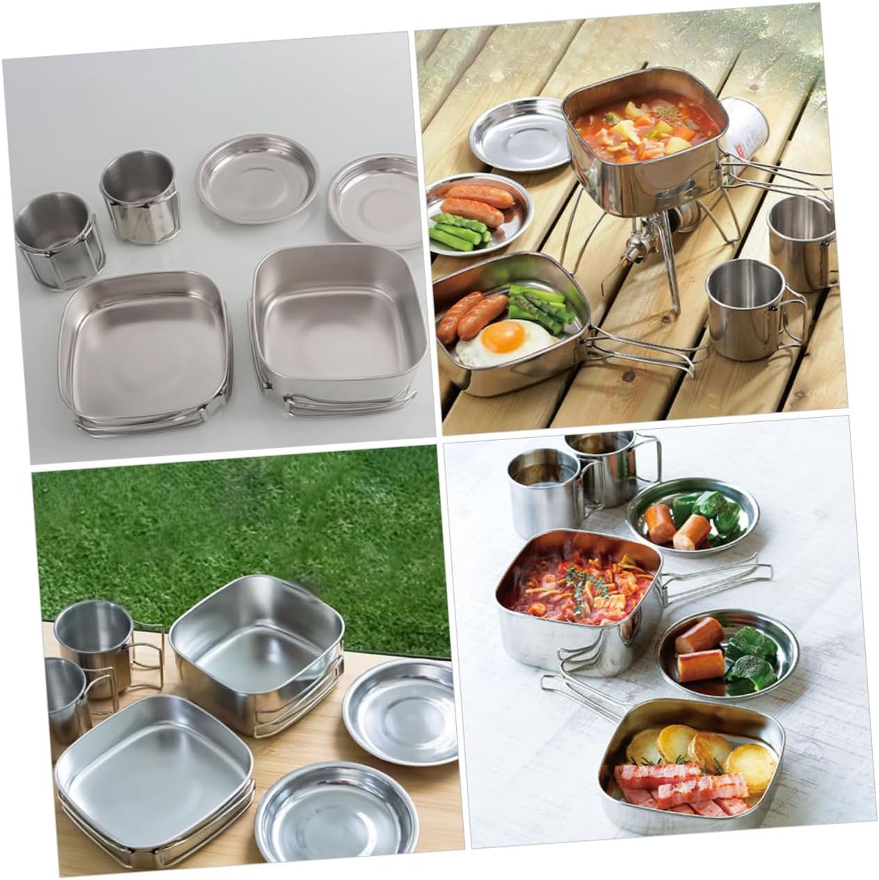 YARNOW Portable Cook Combinations Oven Cookware Camping Pots Kitchen Electric Kettle Tin Outdoor Pots and Pans