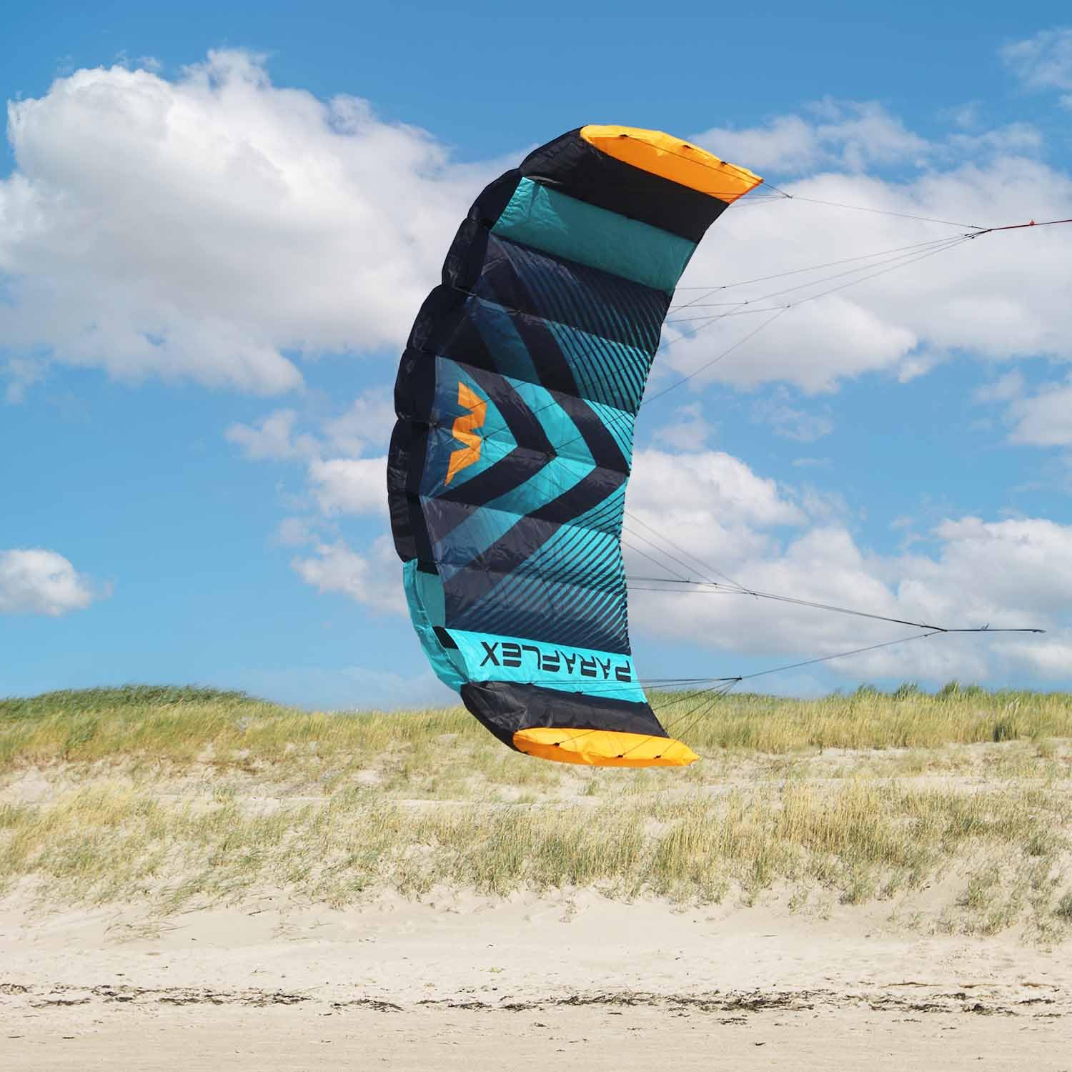 Wolkenstürmer Paraflex Sport 1.7 Alfombra de dirección de 2 líneas (Turquesa) - Alfombra de dirección Ready to Fly con Manillar - Cometa de Dos líneas para jóvenes y Adultos