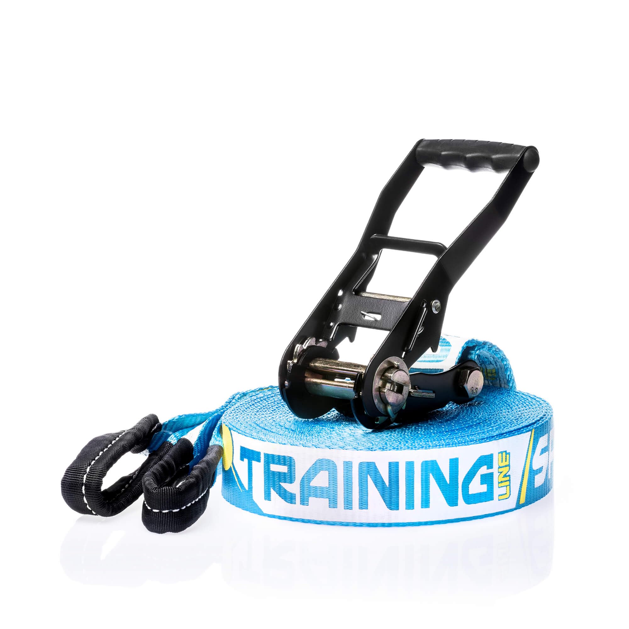 SPIDER SLACKLINE SKS02 - Slackline Kit Training Line - Entrenamiento y Equilibrio, Caminata y Freestyle - Trinquete, Protector, Bolsa - para Principiantes y Slackliners Expertos - Longitud 18 m