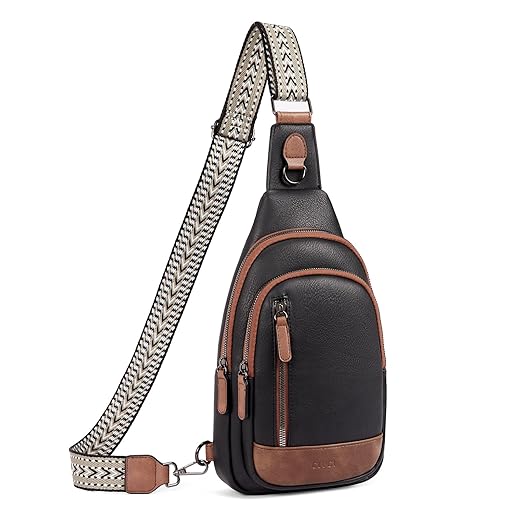CLUCI Sling Bag for Women Leather Cross body Bag Large Sling Backpack Chest Bag Daypack for Travel Hiking
