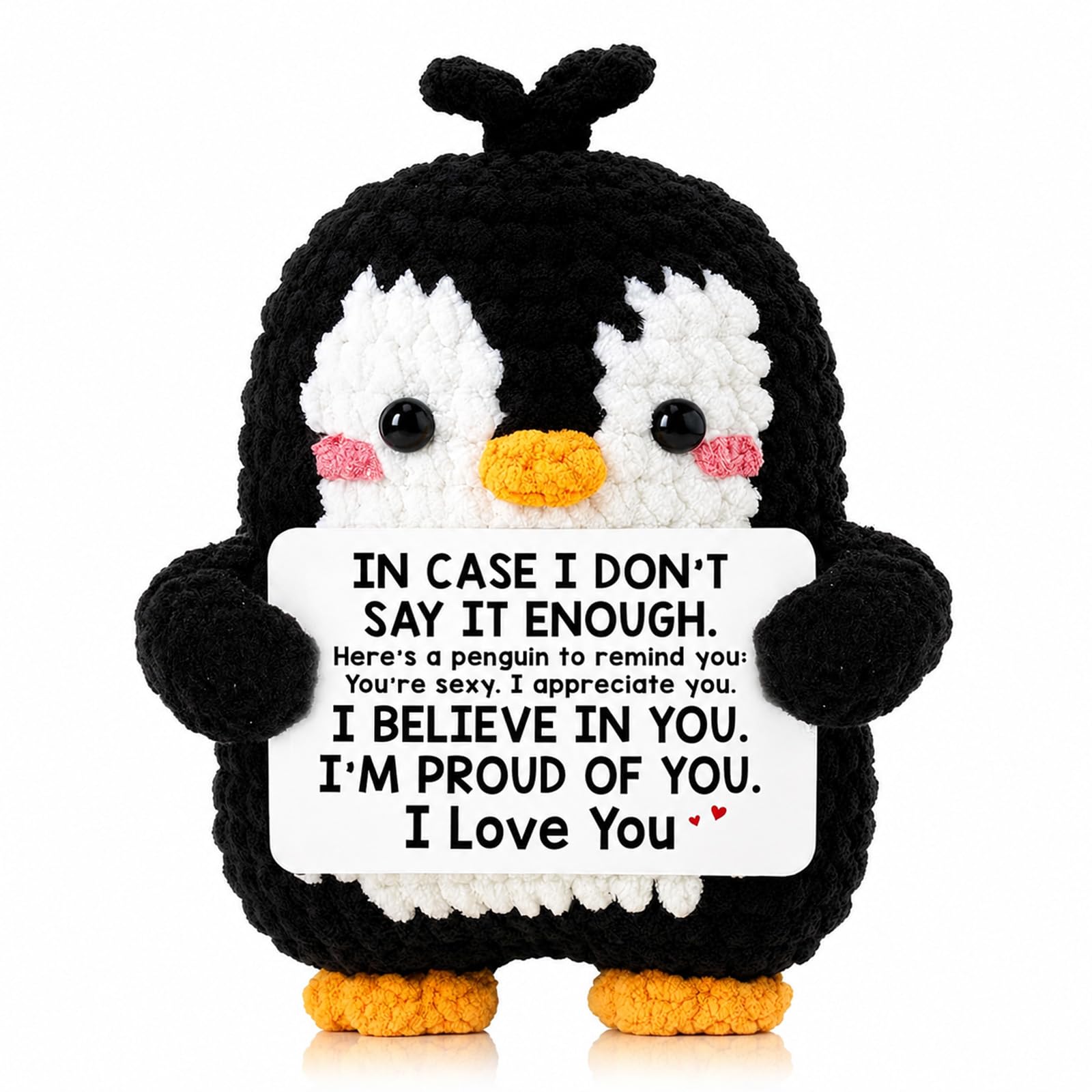 Cute Positive Crochet Penguin Gifts for Him Her Couple Boyfriend Girlfriend