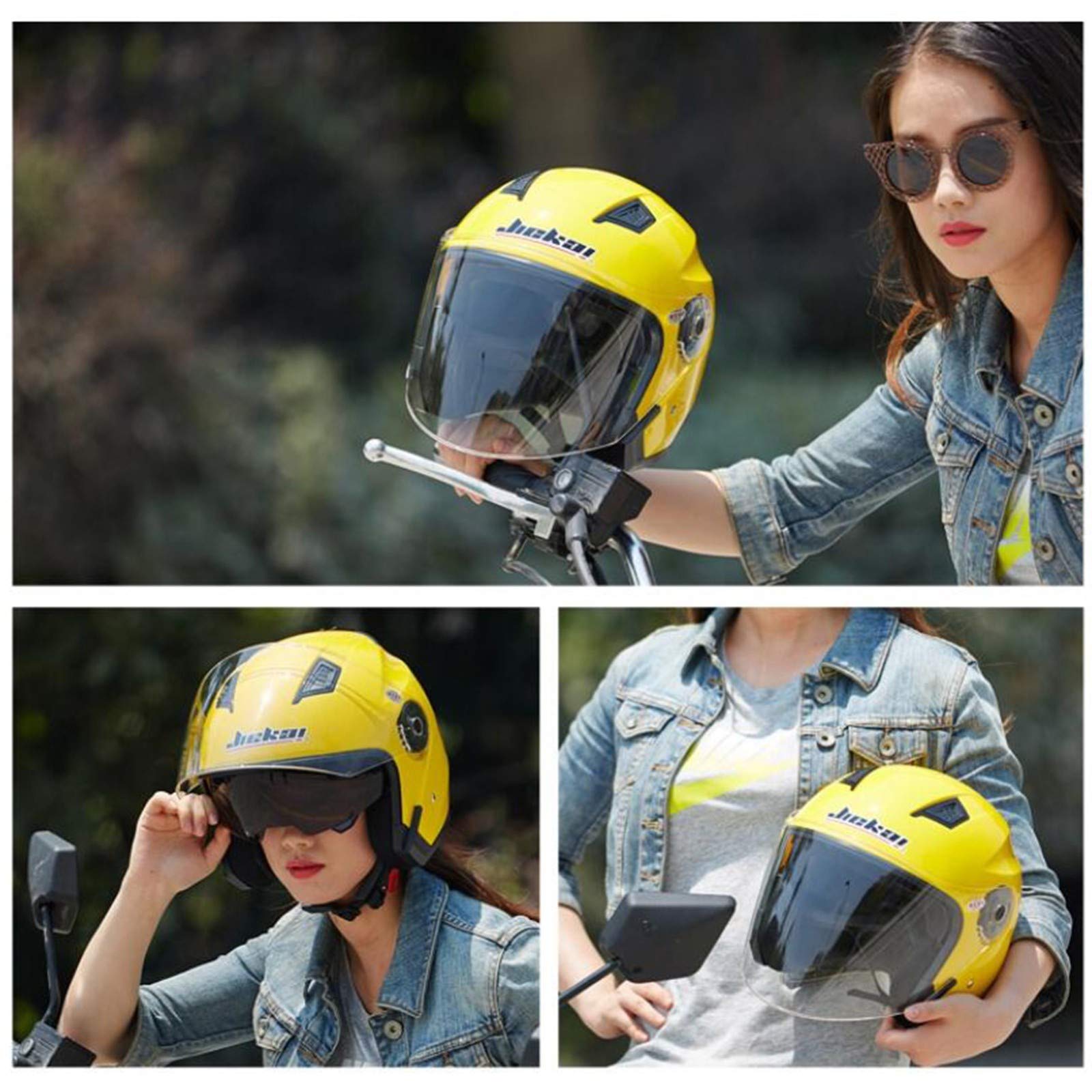 Full Face Detachable Motorcycle Helmet 3/4 Open Face Helmet DOT/ECE Approved Motorbike Street Bike Racing Helmet with Retractable Sun Visor A, XXL Full Face Detachable Motorcycle Helmet 3/4 Open Face Helmet DOT/ECE Approved Motorbike Street Bike Racing Helmet with Retractable Sun Visor A, XXL