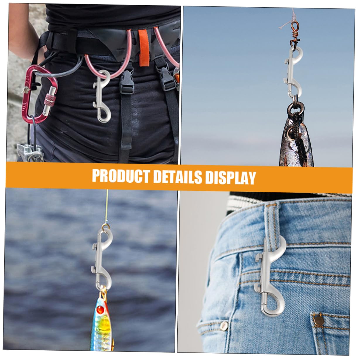 6pcs Double-Headed Dog Buckle Hooks Ended Dog Leash Dog Chain Snap Hook Metal Trigger Hook Zinc Alloy Silver