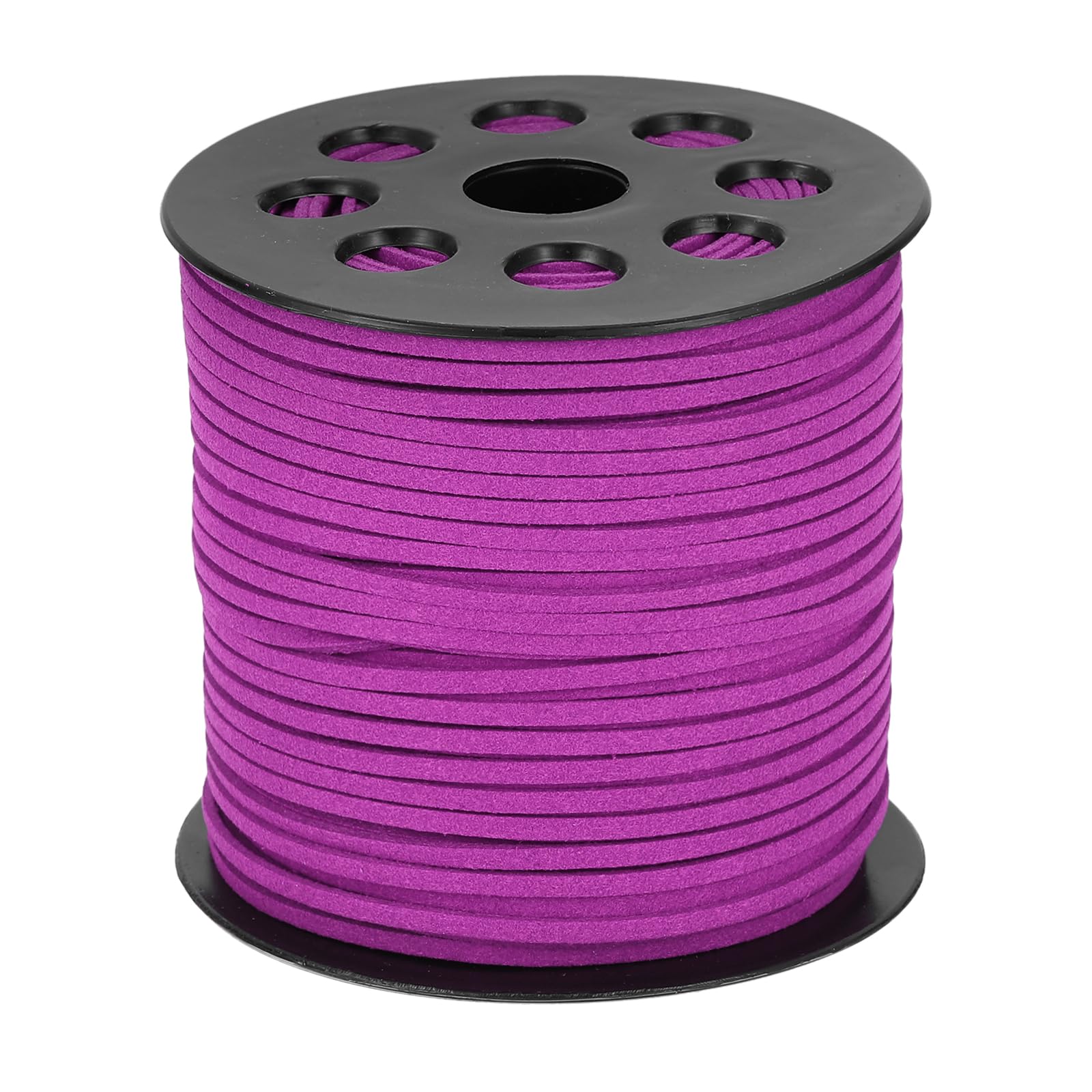 sourcing map 98 Yards x 0.1"(2.6mm) Faux Leather Cord, Flat Suede Cord Leather Strip Braiding String Lace for Jewelry Making Bracelet Necklace Beading Making DIY Crafts, Purple