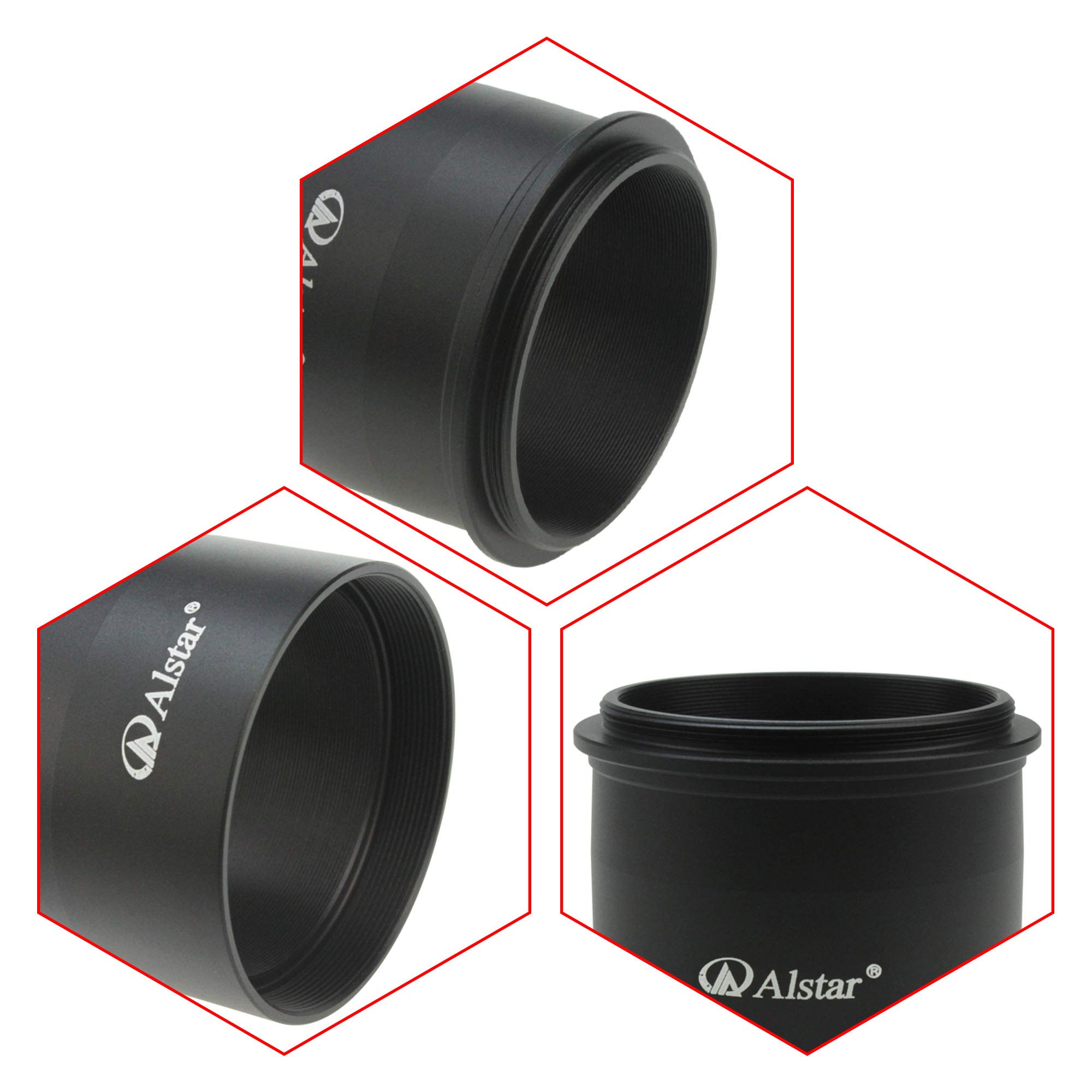 Alstar Adaptateur pour lunette télescope 2 pouces 2 pouces vers M48X0,75