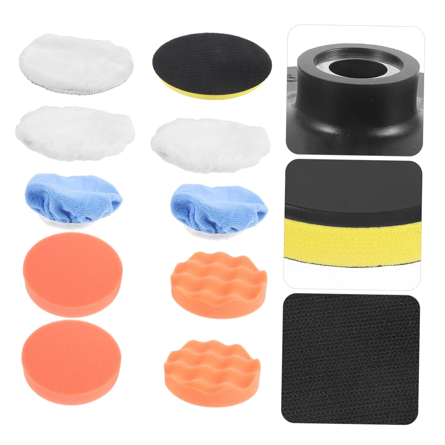 NUOBESTY 10pcs Car Polishing Kit Buffing Pads Drill Buffer Attachment for Car Waxing