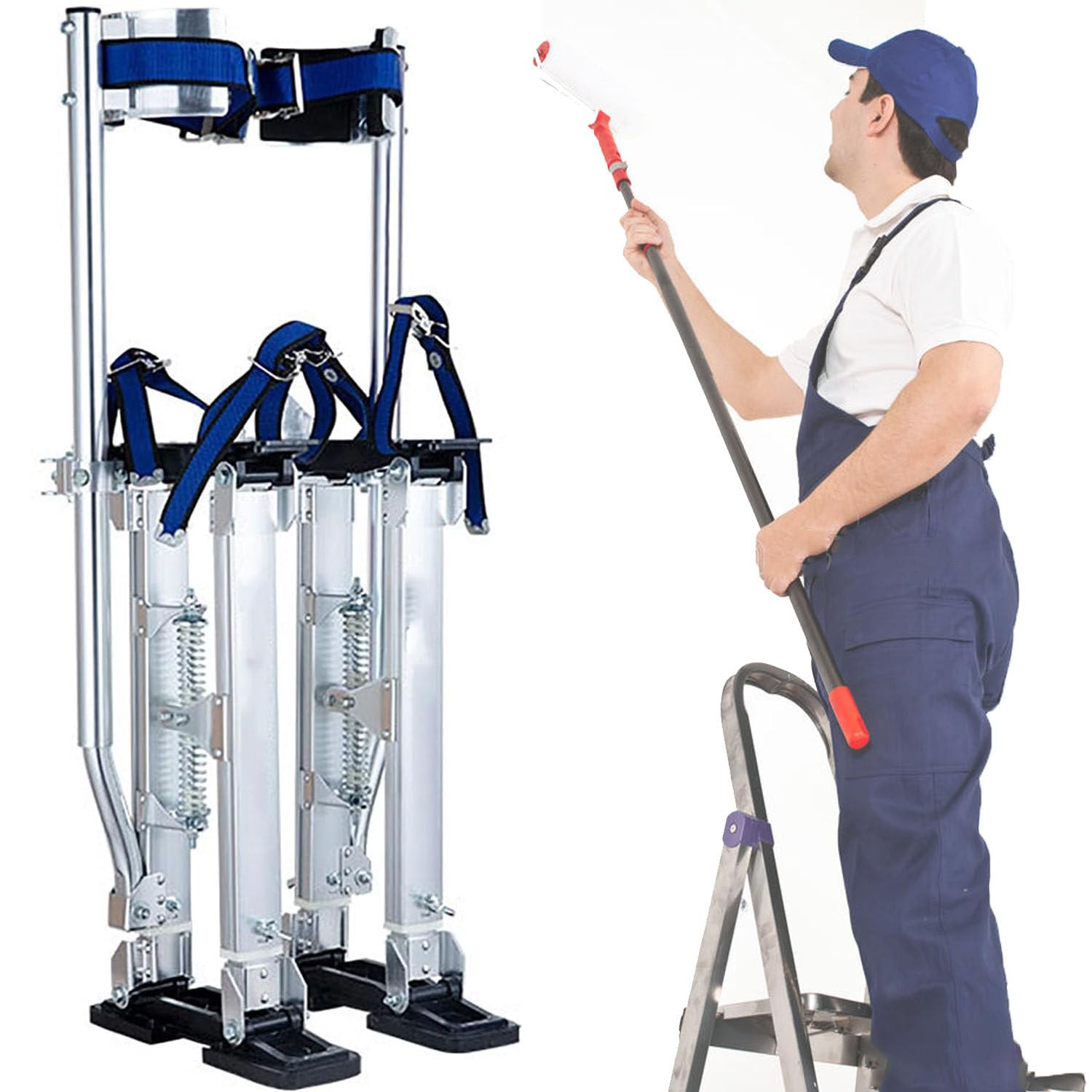 Szczudła robocze dla malarzy Konstruktorzy sufitów, Regulowane szczudła aluminiowe 18-30 cali, Szczudła aluminiowe, Szczudła rzemieślnicze Szczudła do tynkowania płyt kartonowo-gipsowych