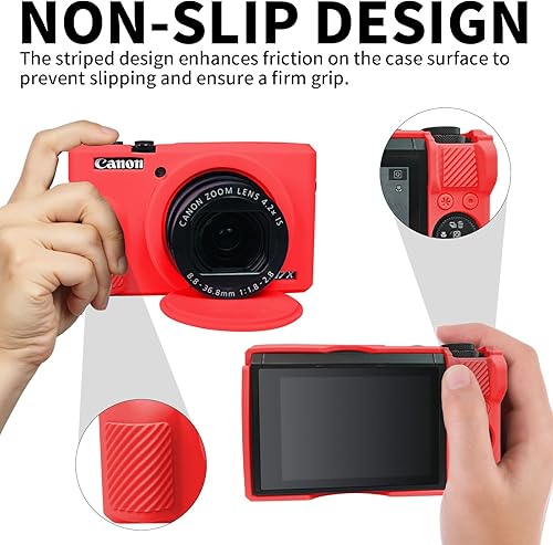 Miniatura 93 de Easy Hood Funda para cámara digital Canon Powershot G7 X Mark III, funda protectora de silicona suave con cubierta de lente extraíble para cámara