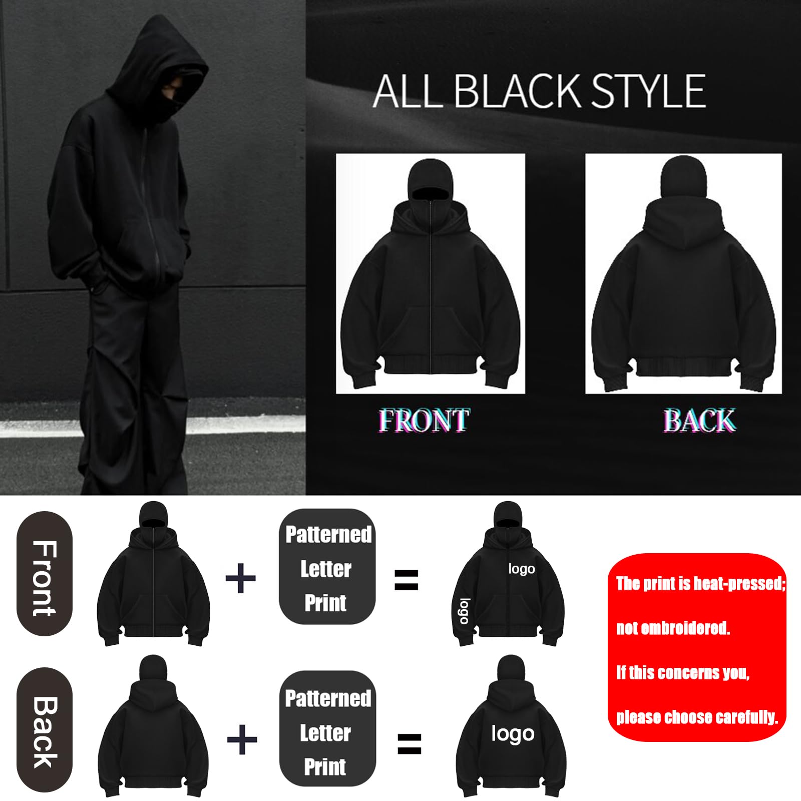 Męska bluza z kapturem balaclava dla F.u.r.io.u.s F.l.y F.a.s.t Double