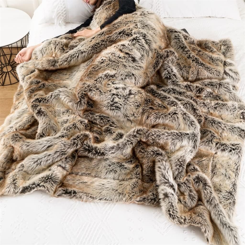 Nordic Blanket Leather Sofa with Bed Tail with Light Luxury Thick Brown