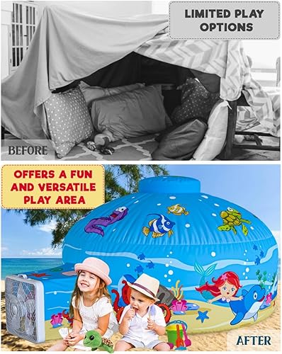 Miniatura 5 de Skywin - Tienda de campaña inflable para niños, casa de juegos con puerta  77 x 50 pulgadas, se instala y se almacena en segundos (ventilador no