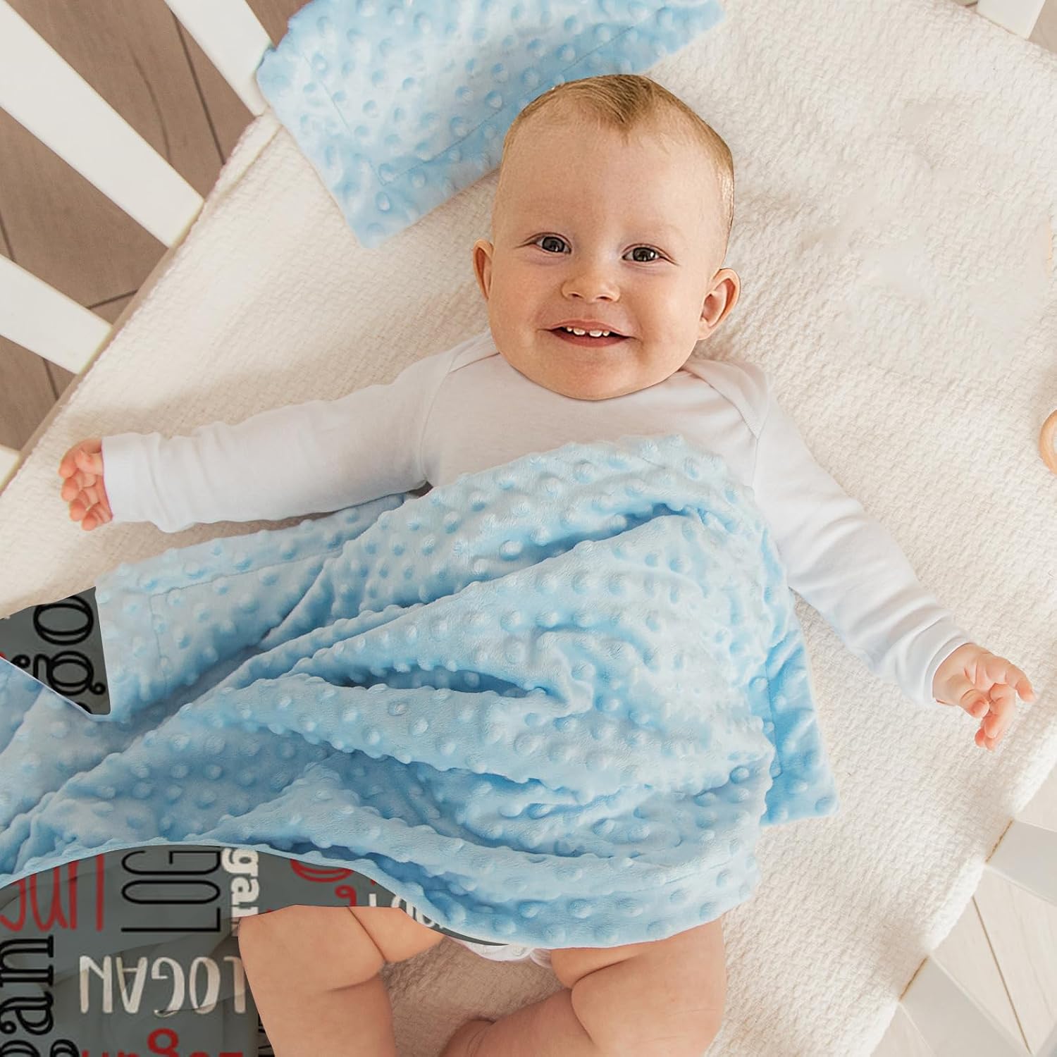 Custom Baby Blanket - Personalized Names Design - Soft Plush Blanket with Double Layer Dotted Backing for Boys Girls Color14(30x40 inches)