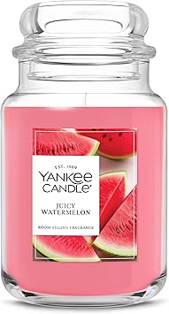 Yankee Candle Large Jar Scented Candle with up to 150 Hour Burn Time, Premium Plant Wax Blend for Consistent Burn, 22 oz Jar Candle with Room Filling Fragrance, Juicy Watermelon