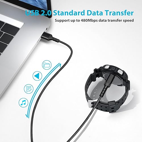 Miniatura 4 de Cable de carga para Garmin Fenix 7 7X 7S 6X 6 6S 5, COOYA 3.9 pies, cable de carga USB de transferencia de datos para Instinct 2 2S Solar Vivoactive