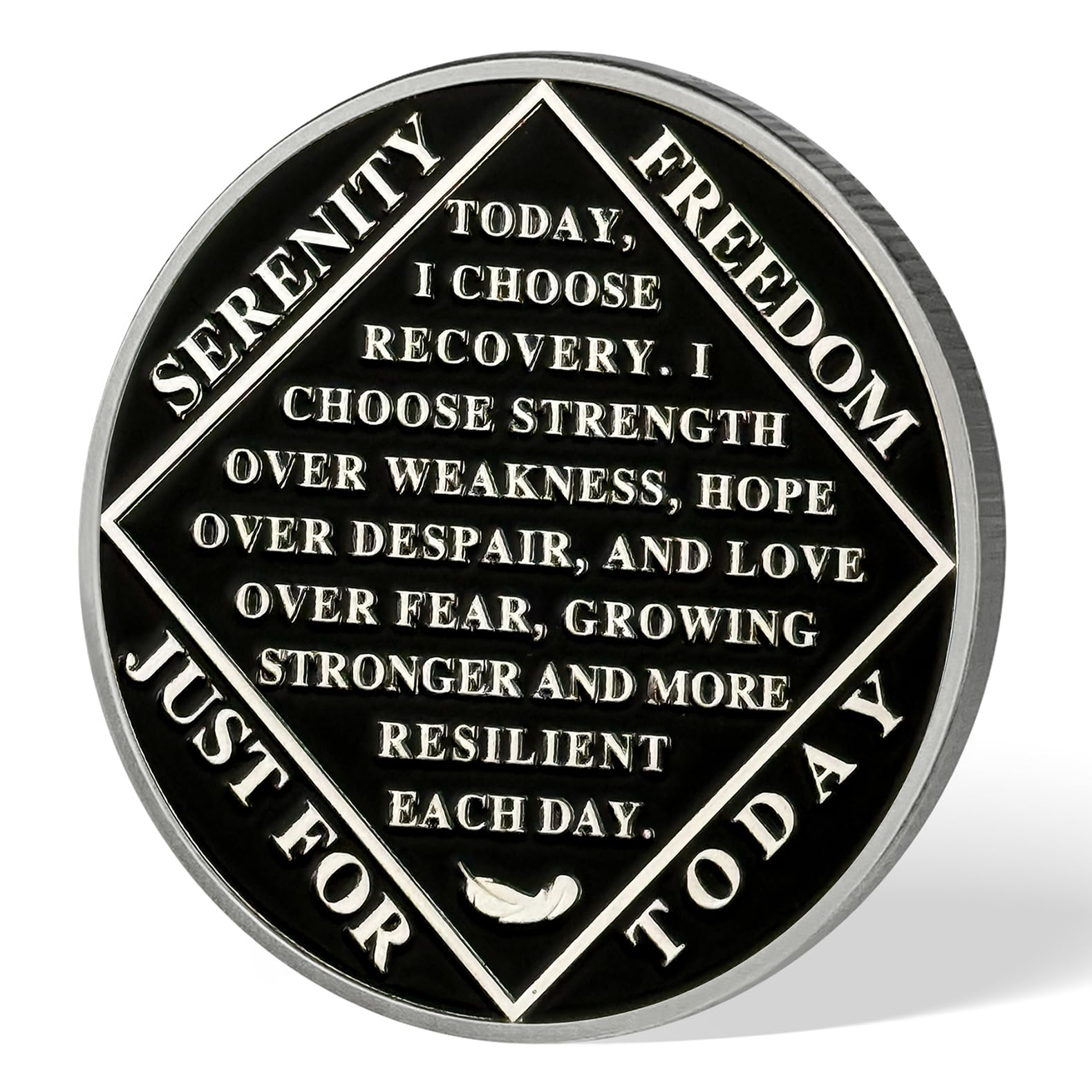 NA Sobriety Coin – Medallones NA con alas y chips de sobriedad escénicos monedas NA – Regalo ideal para hombres y mujeres que celebran la recuperación y la vida limpia (13 años)