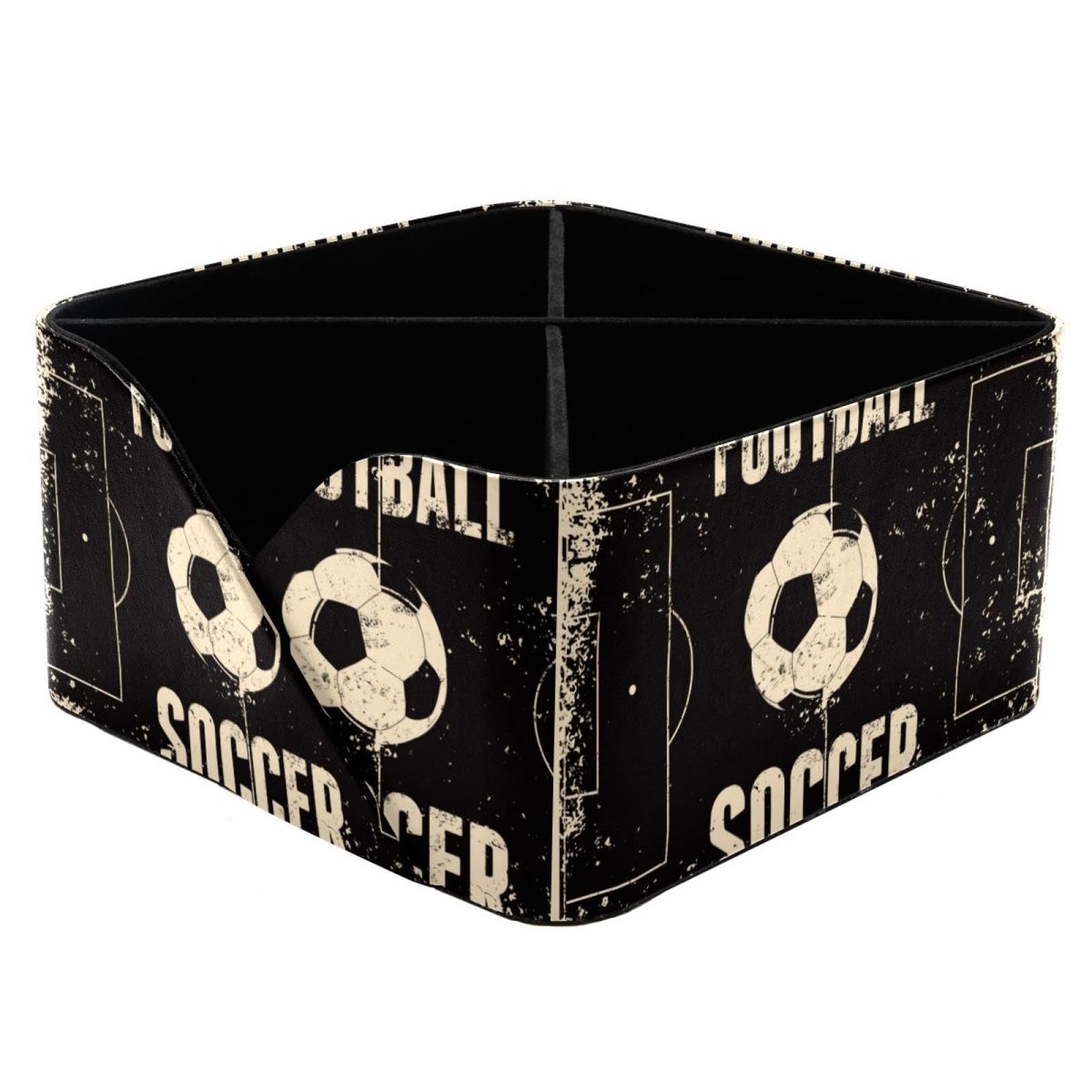 Pot de rangement football vintage pour organiser le bureau des enfants et ados