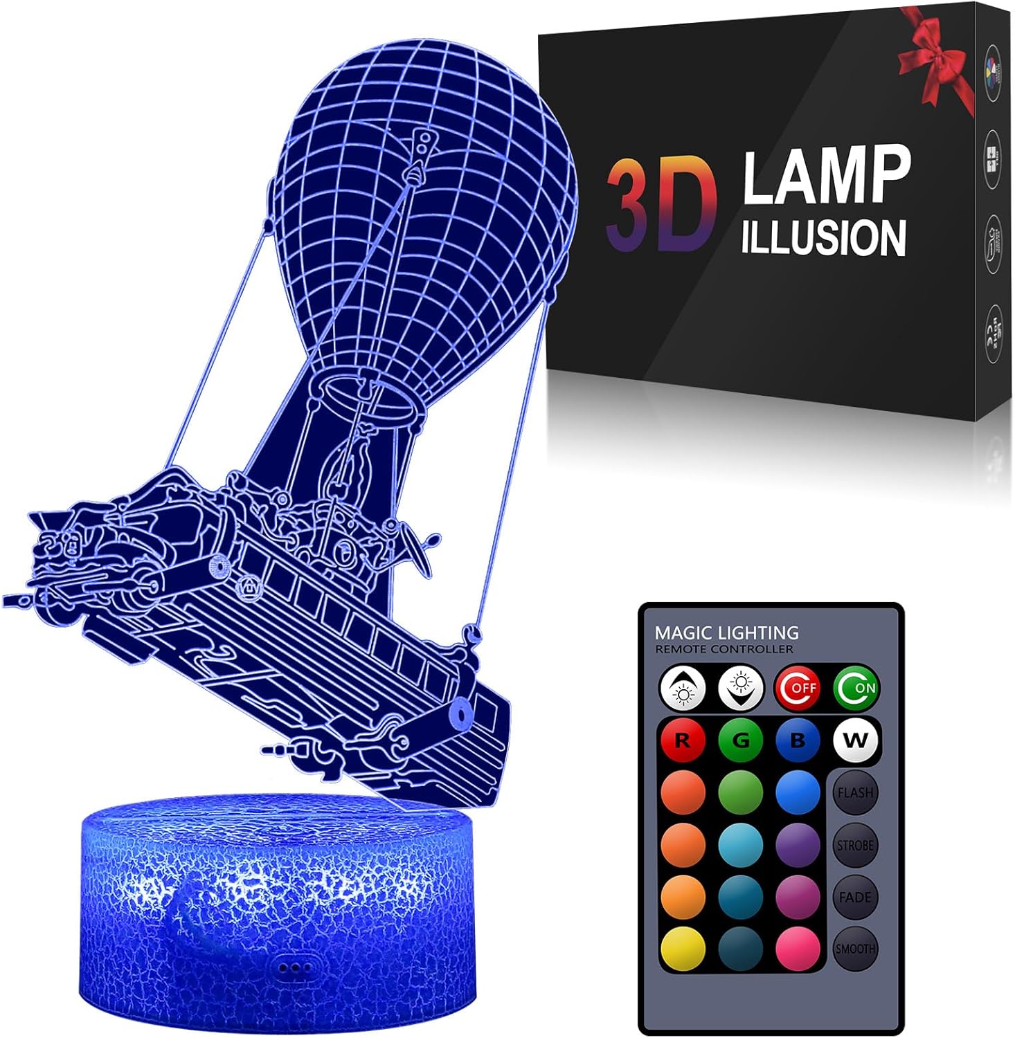 Battle bus Game Room Night Lights Lamp 3D LED Desk Table Light Remote Control & 16 Colors Battleroyal Players Modelling Birthday Holiday Christmas Festival Gift Ideas Decor for Boys Girls Teen