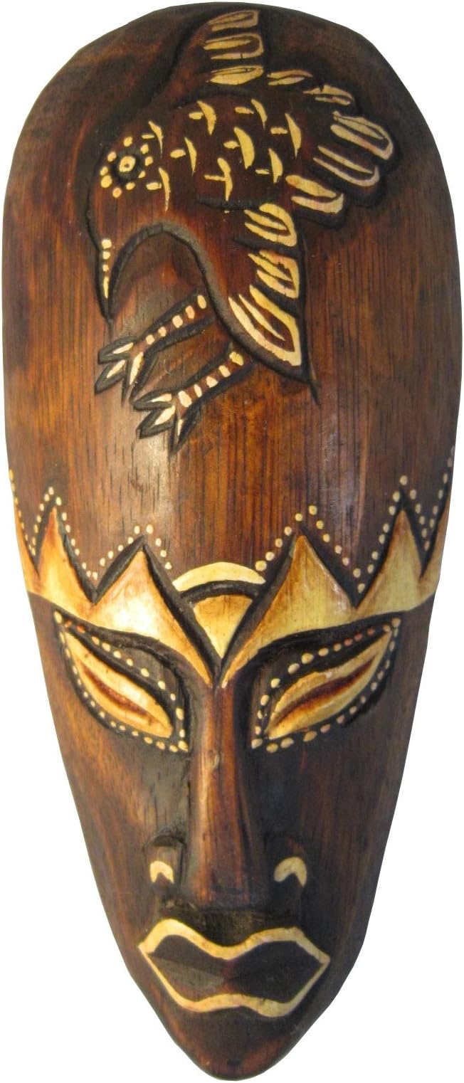 Guard the Nest, Hand Carved 8 inch Wooden African Mask