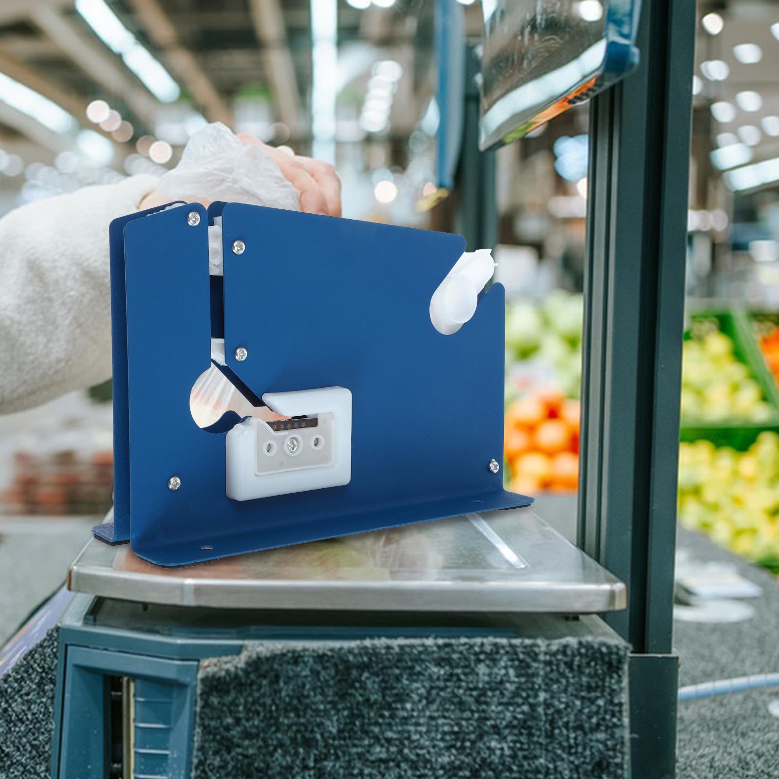Machine à Sceller et Base Antidérapante Manuelle en Fer Bleu les Paquet Coupe Excédent pour Emballage de Produits de Boulangerie Marché Fermier