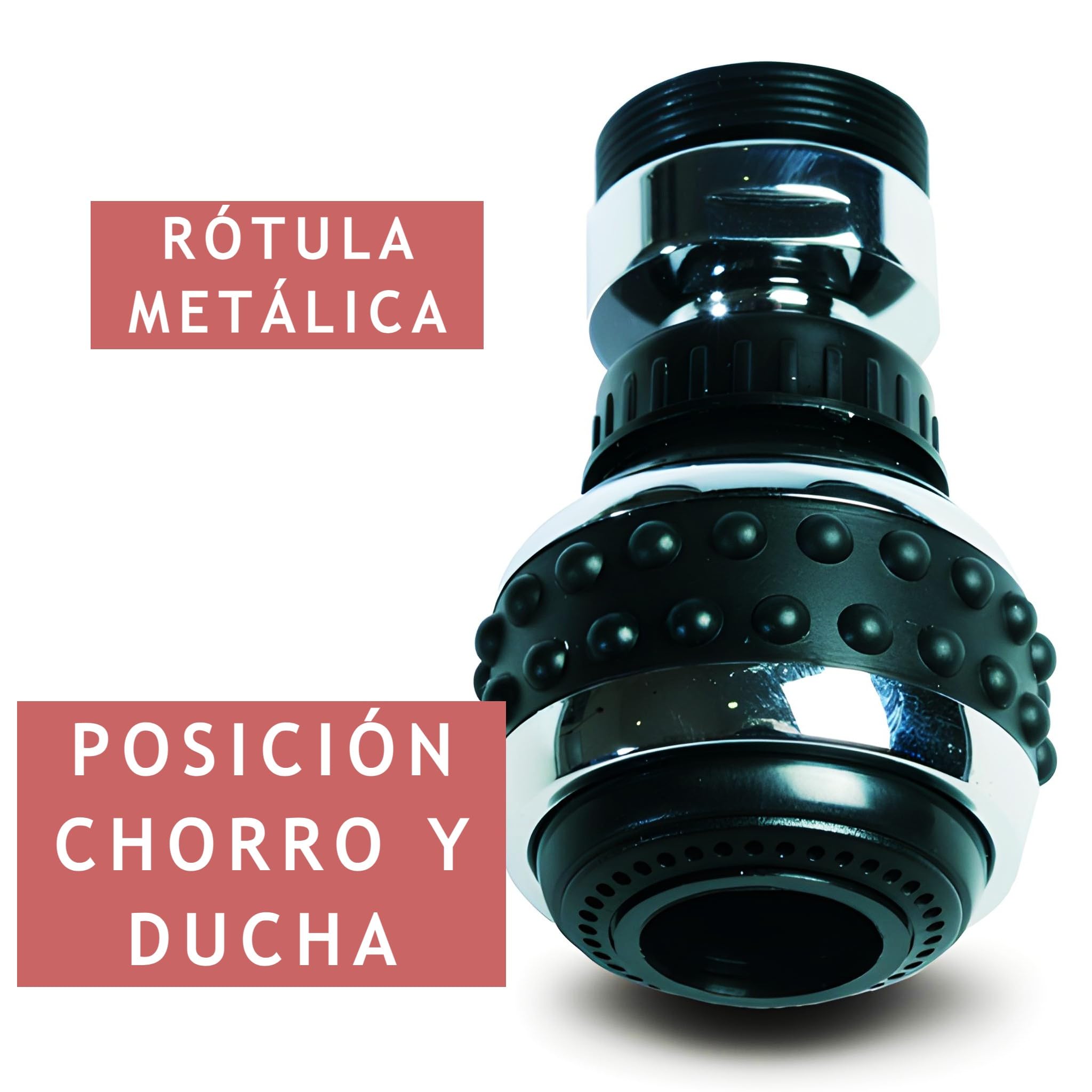 BricoLoco.com Economizzatore acqua rubinetto cucina lavello o lavandino. Girevole 360. Universale filettatura maschio M-24x100 o femmina H-22x100. Filtro aeratore a risparmio d'acqua (3)