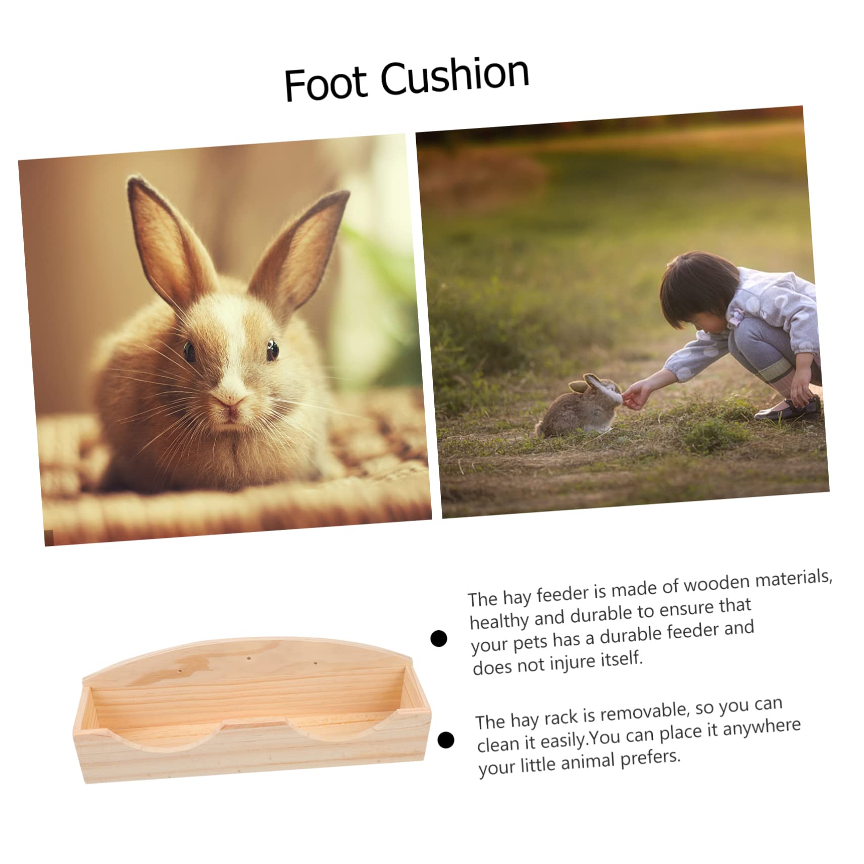 Supvox Kleine Holz Futterkrippe Aus Holz Grasfutterspender Für Kaninchen Und Kleintiere Abnehmbar Sauberer Käfighalter Für Meerschweinchen Und Chinchillas