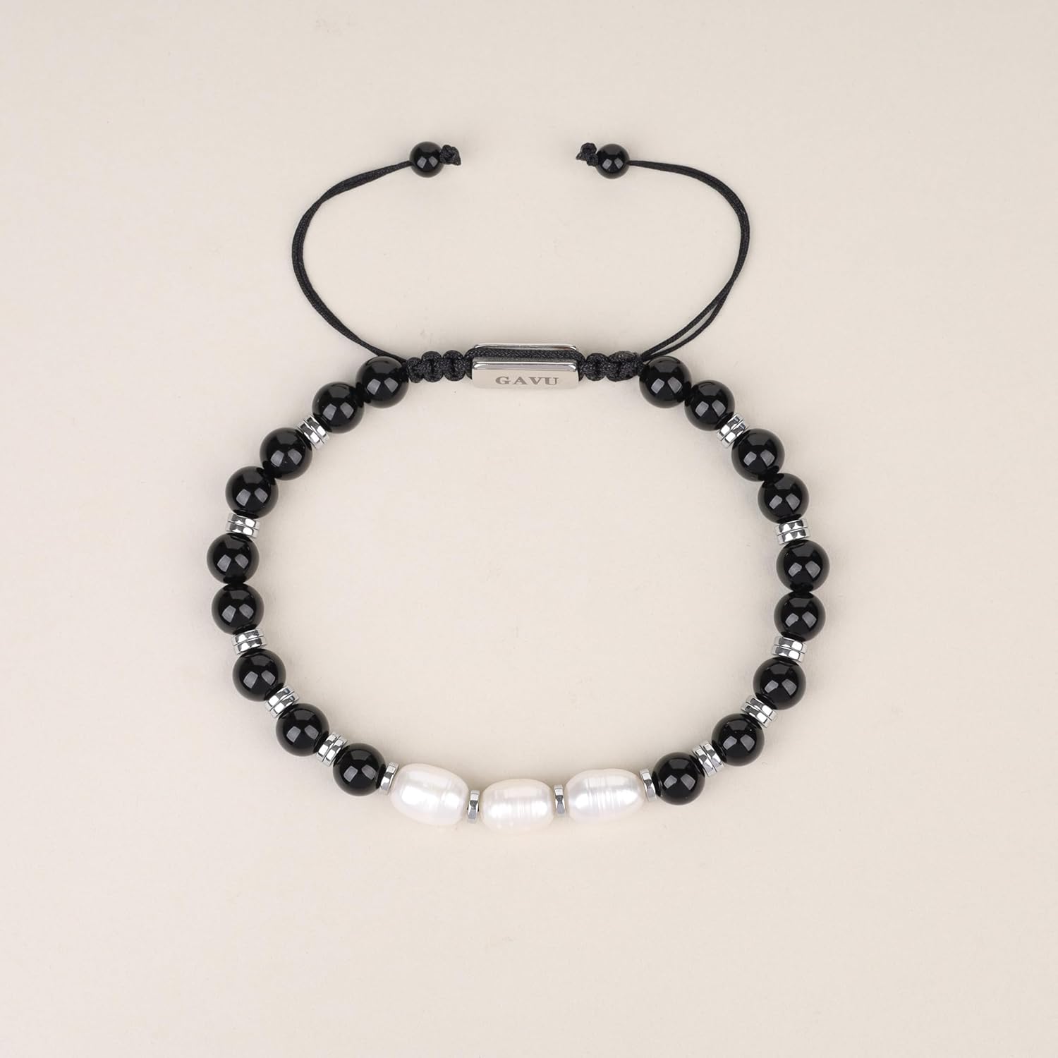 GAVU Freshwater Pearl Bracelet for Men Women, Adjustable Beaded Bracelet, Natural Crystal Bracelet for Men - Image 5