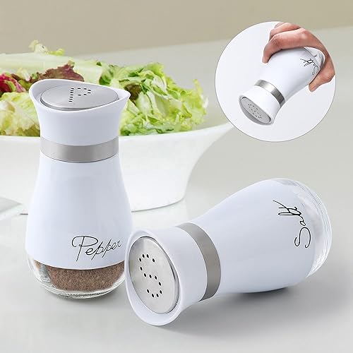 Miniatura 23 de Lonffery Juego de saleros y pimenteros – Recipientes de sal para regalos, decoración de cocina, hogar, caravana, campamento, barbacoa, dispensador