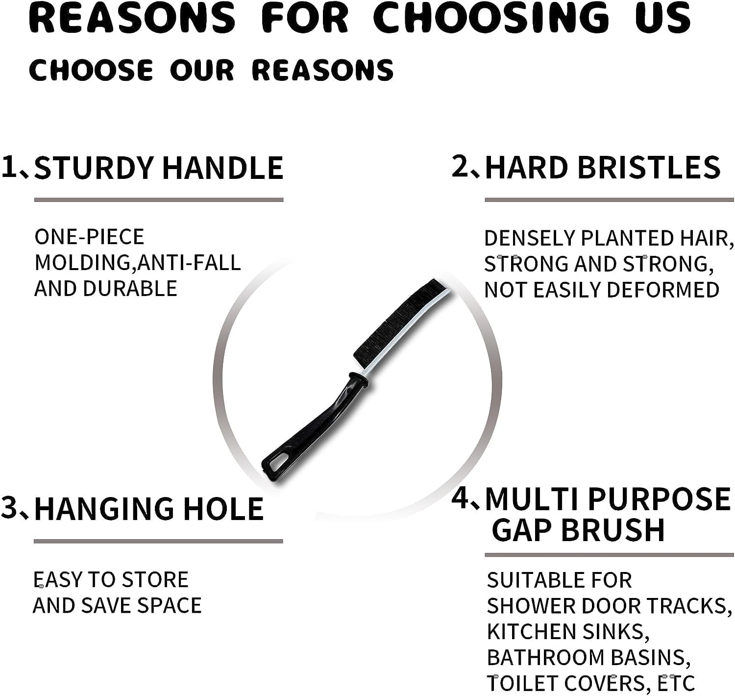 6 Pcs Plastic Gap Cleaning Brush, Bathroom Gap Cleaning Brush, Clean The Dead Corners of Bathroom Kitchen Tiles, Window Slots, Multi-Purpose Door Window Deep,Cleaning Supplies,Window Cleaning Brush 4