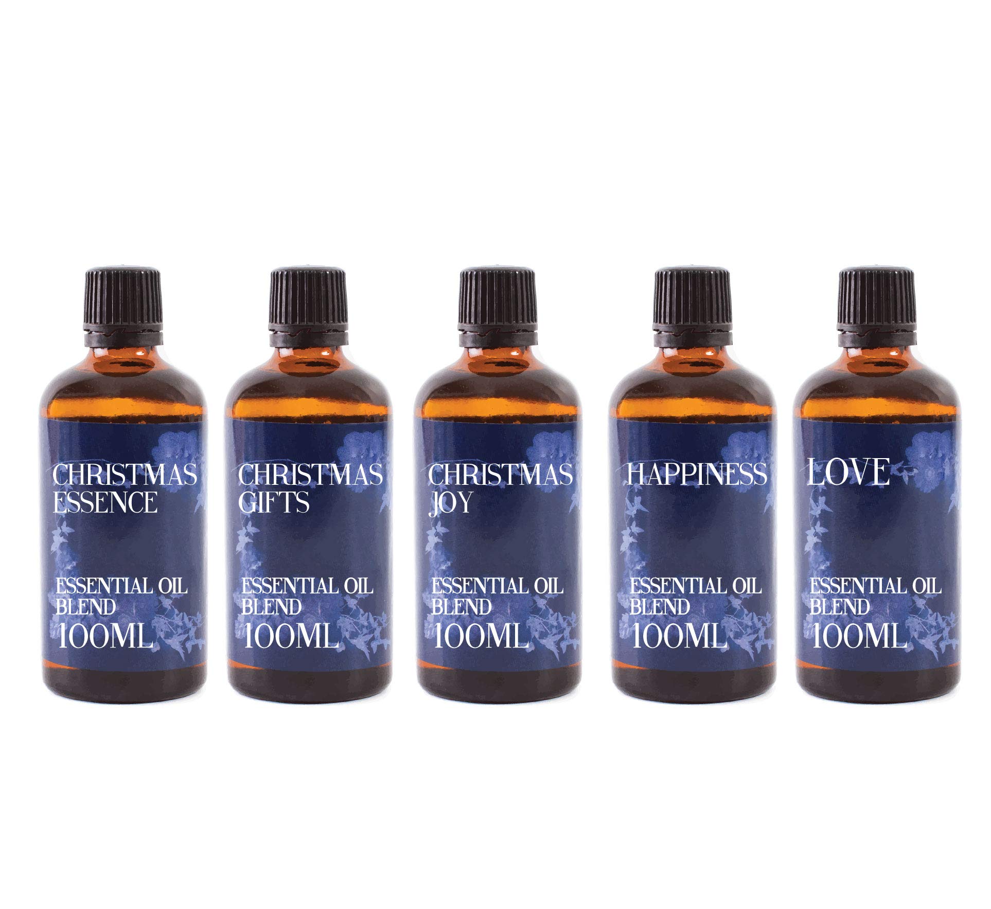 Mystic Moments | Weihnachtszeit Ätherische-Ölmischungen Geschenkset | 5 x 100ml Festlich Aromatherapy Blends | Saisonal Düfte for Wohnatmosphäre & Cosy Atmosphere