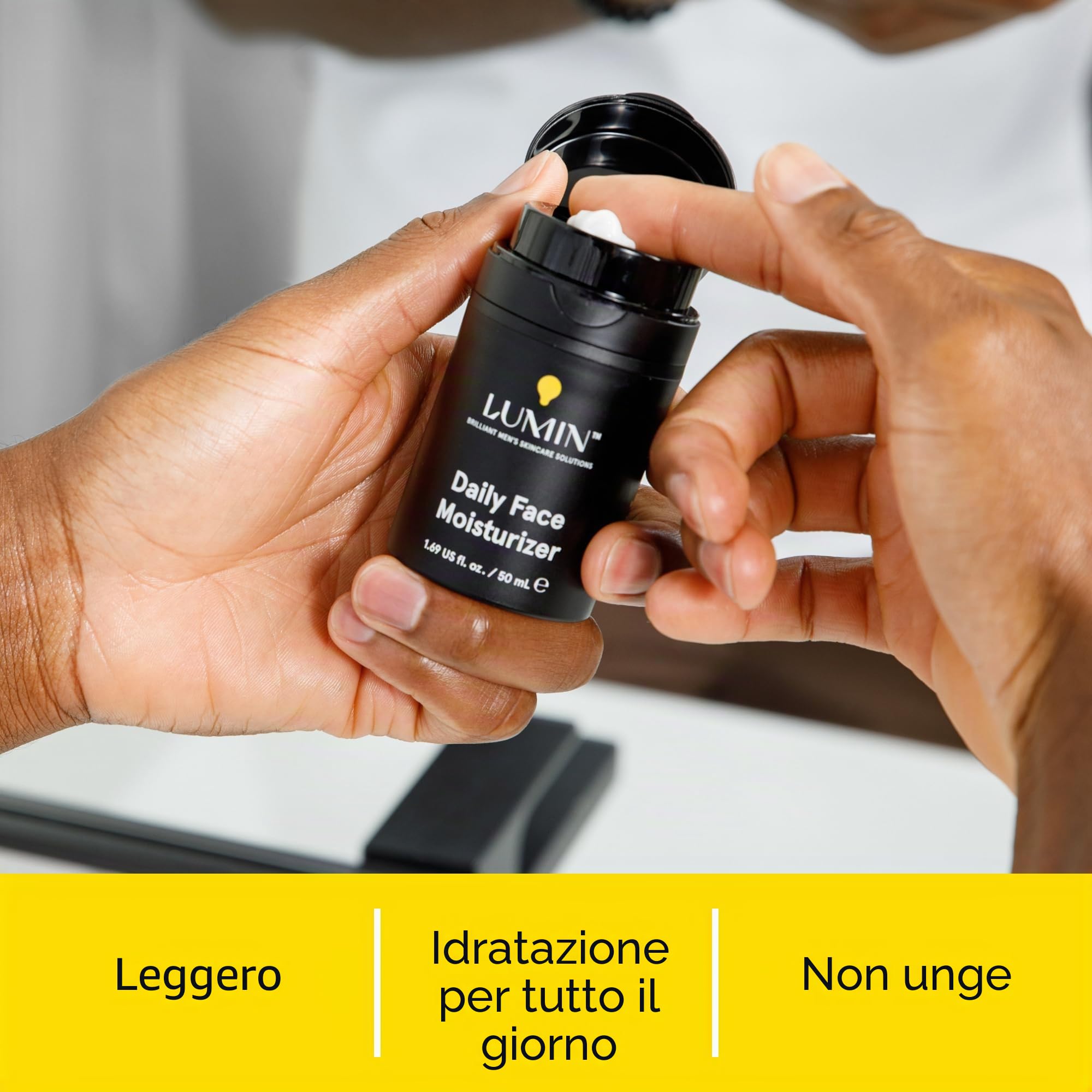 Lumin Balsamo Viso Uomo Idratante (60 mL) - Dopo Barba Anti Irritazione e Rughe