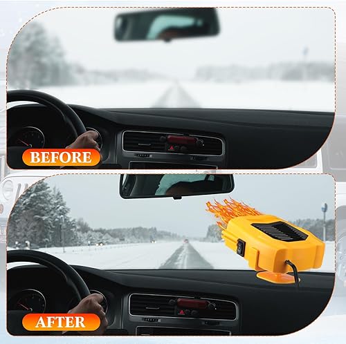 Miniatura 4 de Baquler 2 piezas de 12 V 150 W ventilador de calentador de coche de invierno desempañador y descongelador calentadores de asiento 2 en 1 calentador
