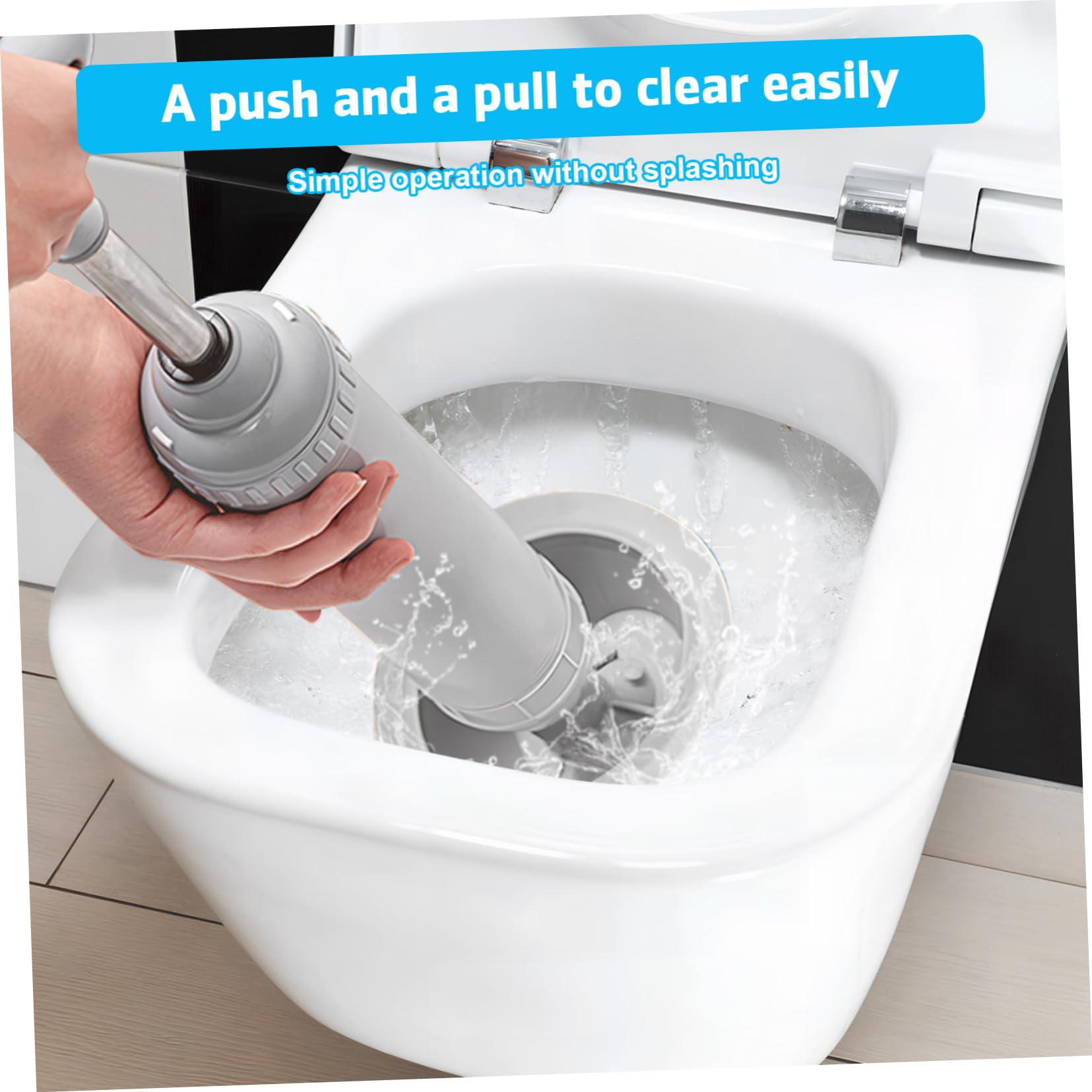 HOMSFOU Stura WC ad Alta Pressione Testa Curva in Acciaio Inox e Pp | Bianco, per Scarichi e Lavandini in Bagno o Cucina, Struttura Robusta per Uso Versatile