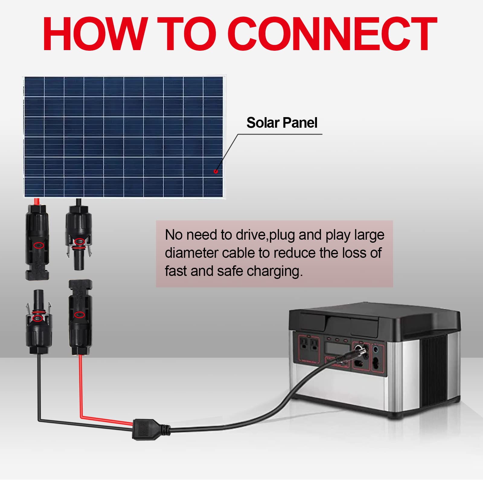 Snapklik.com : 10Ft Solar Panel Connector To DC8mm Adapter Extension Cable
