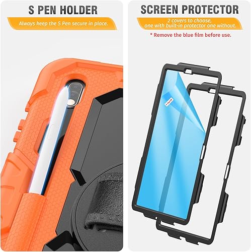 Miniatura 22 de HXCASEAC Funda para Samsung Galaxy Tab S6 Lite de 10,4 pulgadas, protectora con protector de pantalla/correa de mano/soporte para bolígrafo S, a