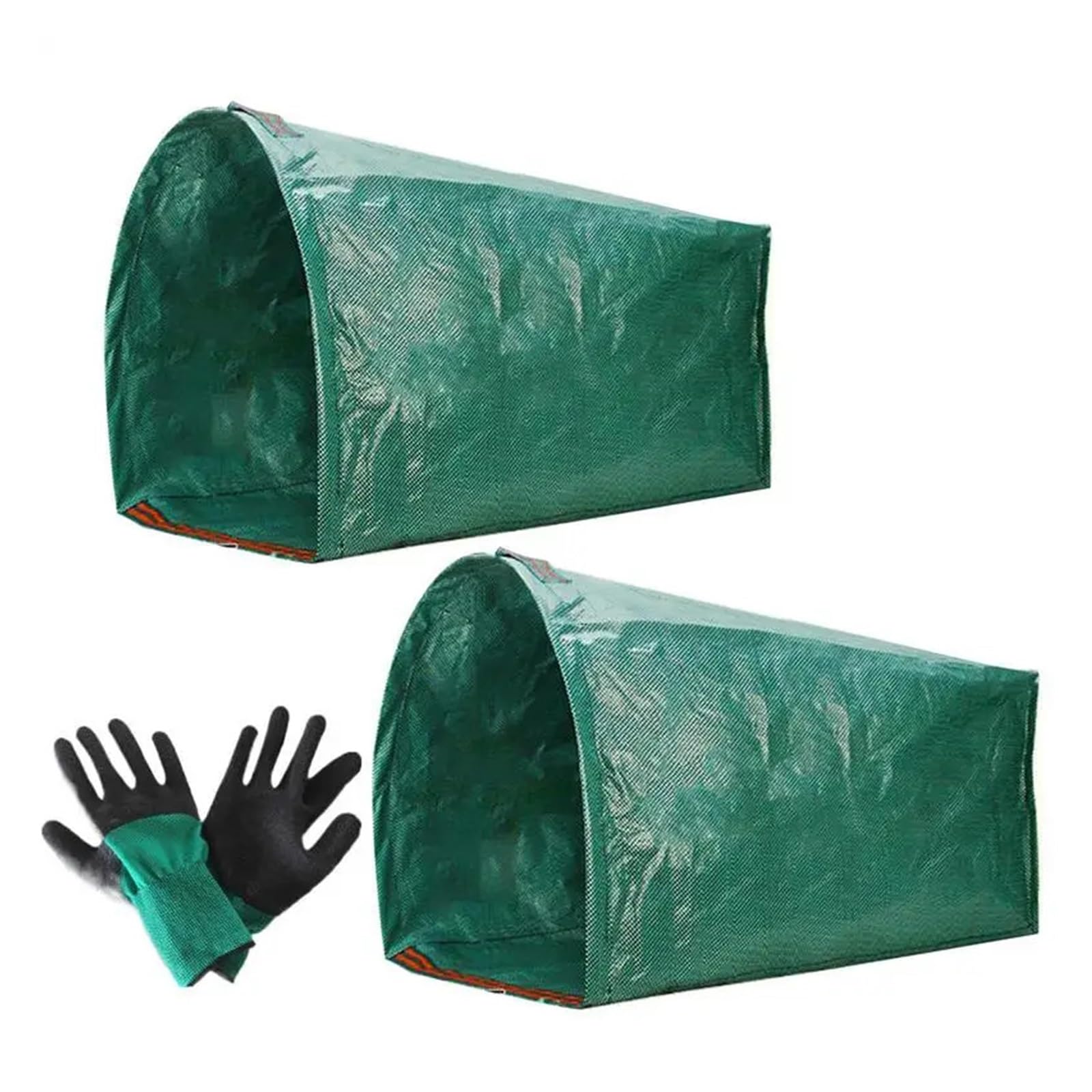 Garden Waste Bags Yard Bags Leaf Dustpan 2 Piece Reusable Trash with Gloves for Garden Grass Lawn Leaves Debris Clippings(200L)